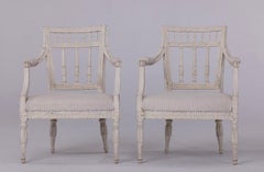 18th c. Swedish Early Gustavian Period Pair of Armchairs by Johan Erik Höglander