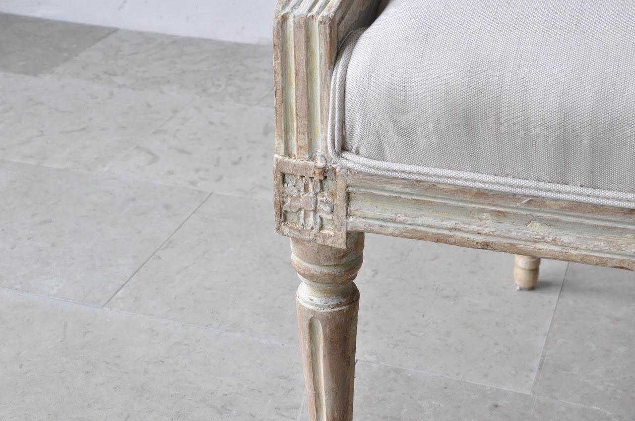 18th Century and Earlier 18th Century Swedish Gustavian Armchairs in Original Paint