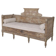 18th c. Swedish Gustavian Daybed Sofa Bench with Griffons in Original Patina