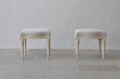 18th Century Swedish Gustavian Footstools in Original Paint by Melchior Lundberg
