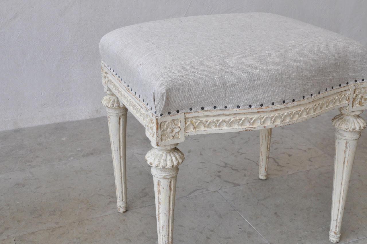 18th Century and Earlier 18th Century Swedish Gustavian Footstools in Original Paint by Melchior Lundberg