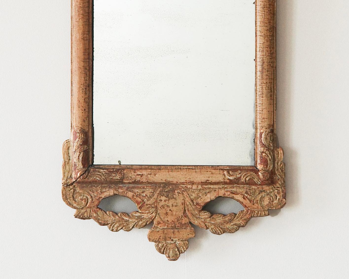 Giltwood 18th c, Swedish Gustavian Mirror For Sale