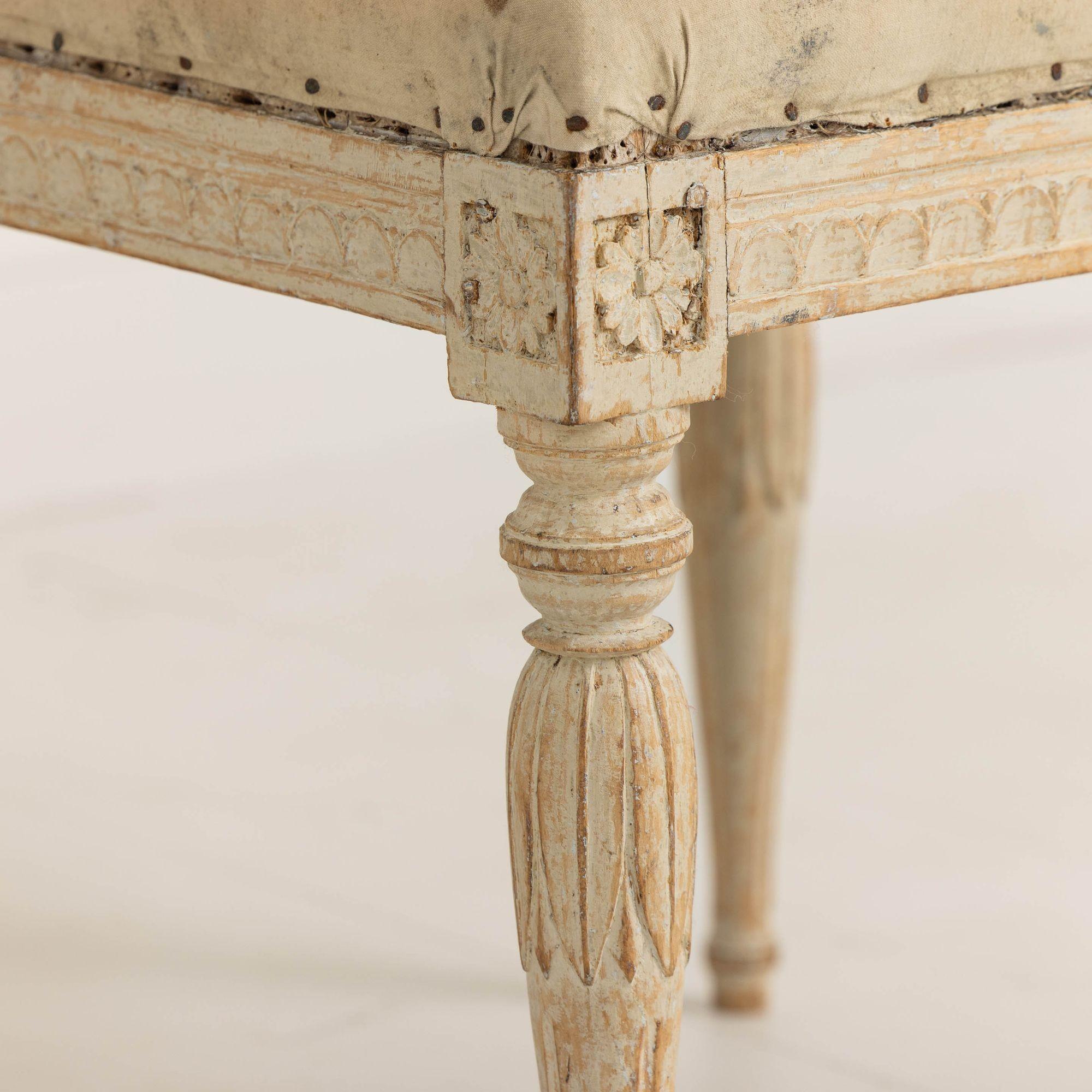 18th c. Swedish Gustavian Period Foot Stools in Original Paint For Sale 4