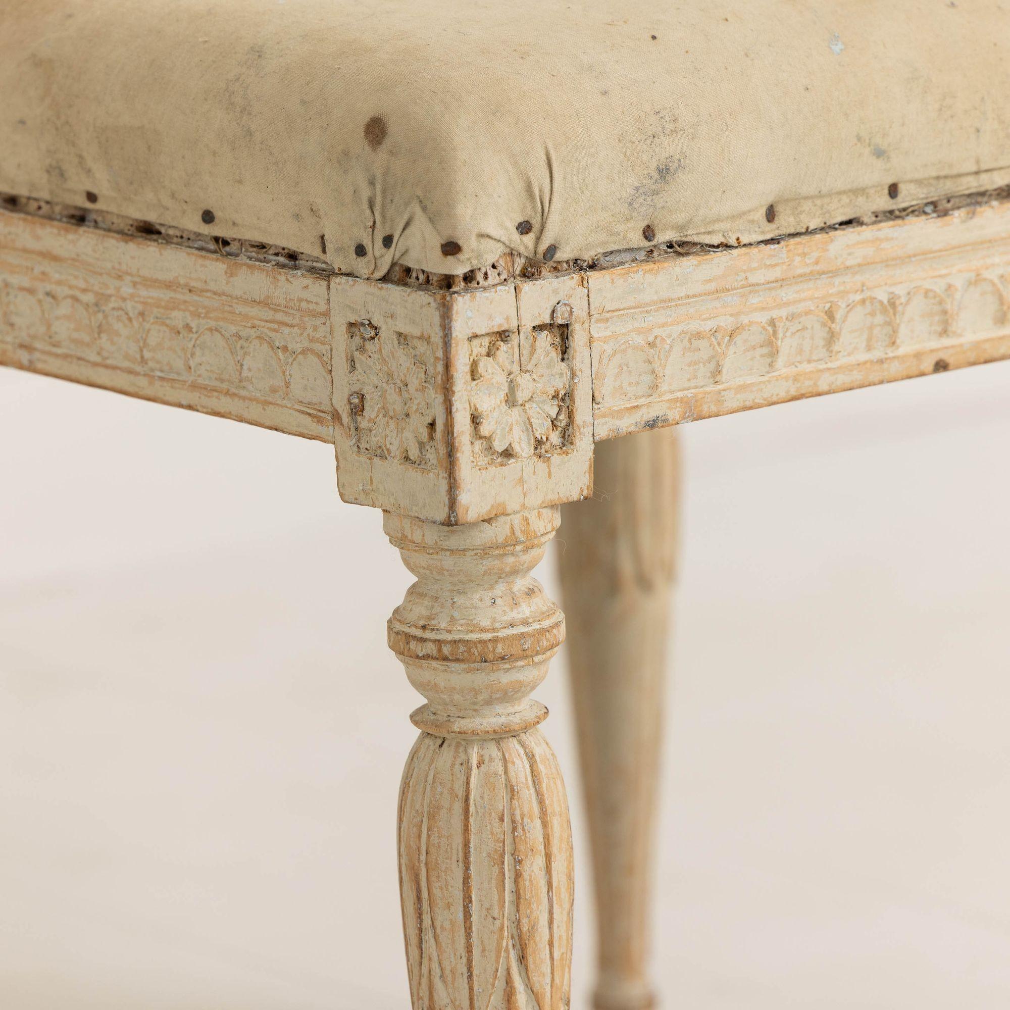 18th c. Swedish Gustavian Period Foot Stools in Original Paint For Sale 2