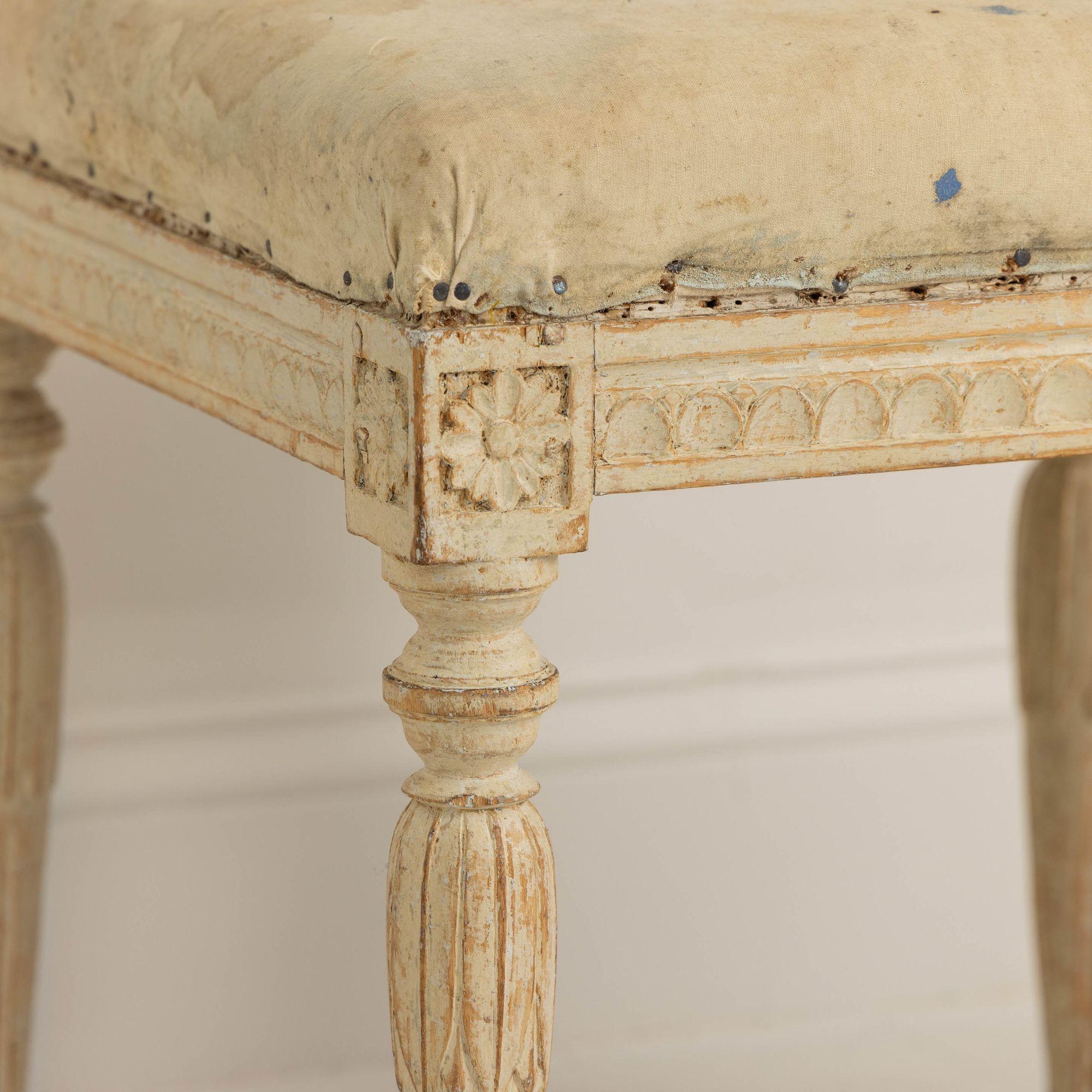 18th c. Swedish Gustavian Period Foot Stools in Original Paint For Sale 3