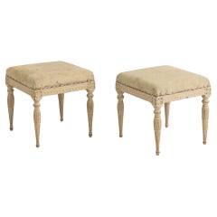 18th c. Swedish Gustavian Period Foot Stools in Original Paint