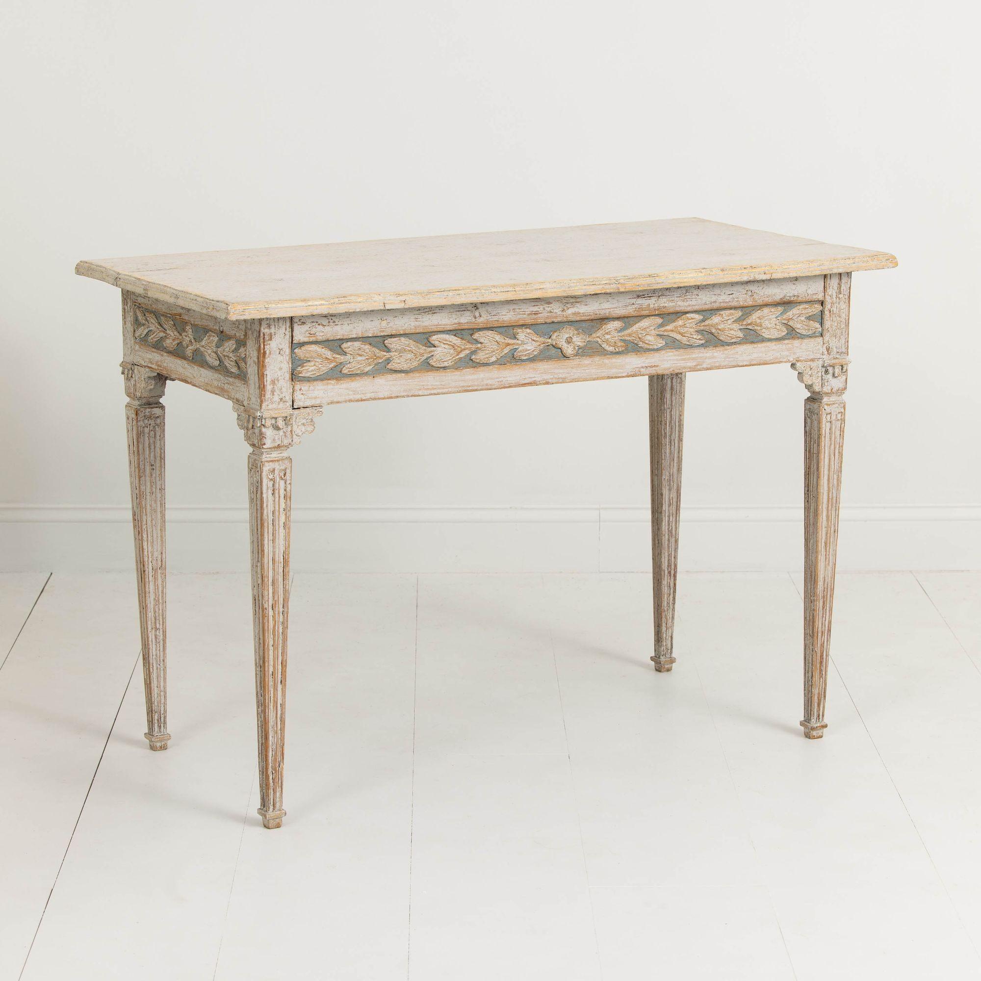 18th c. Swedish Gustavian Period Painted Console Table 4