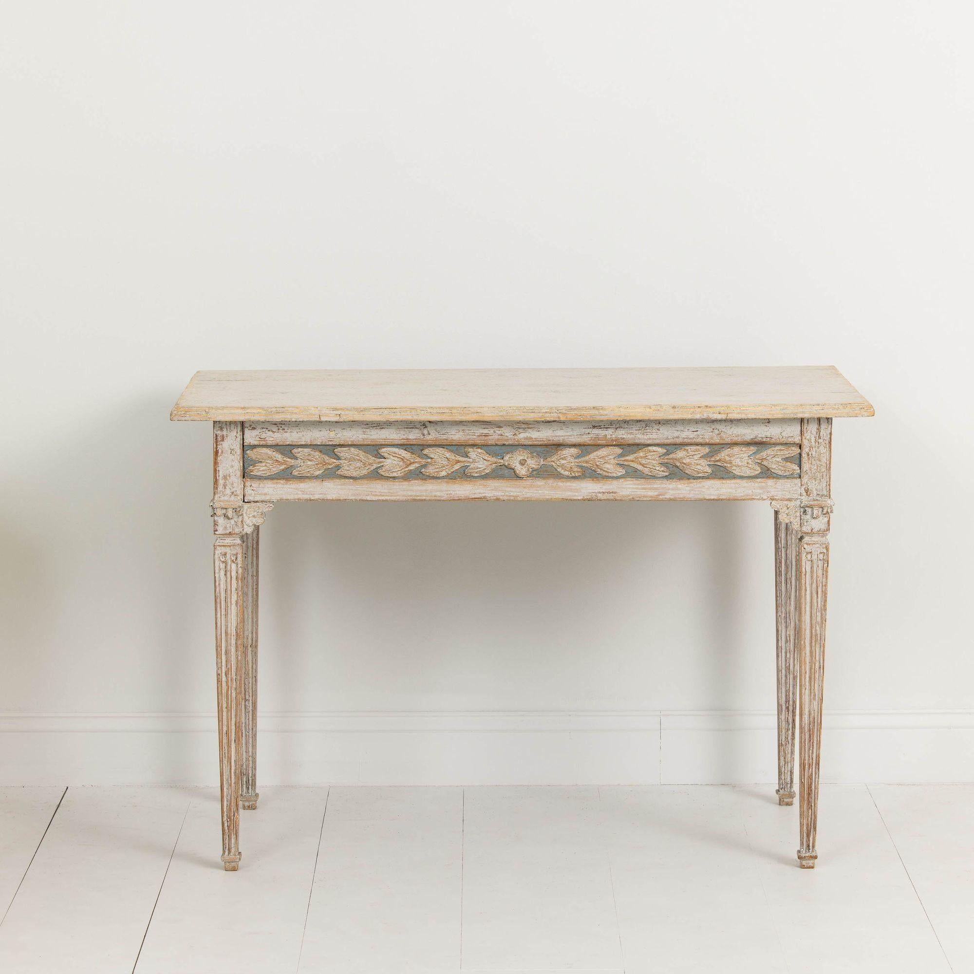 18th c. Swedish Gustavian Period Painted Console Table 6