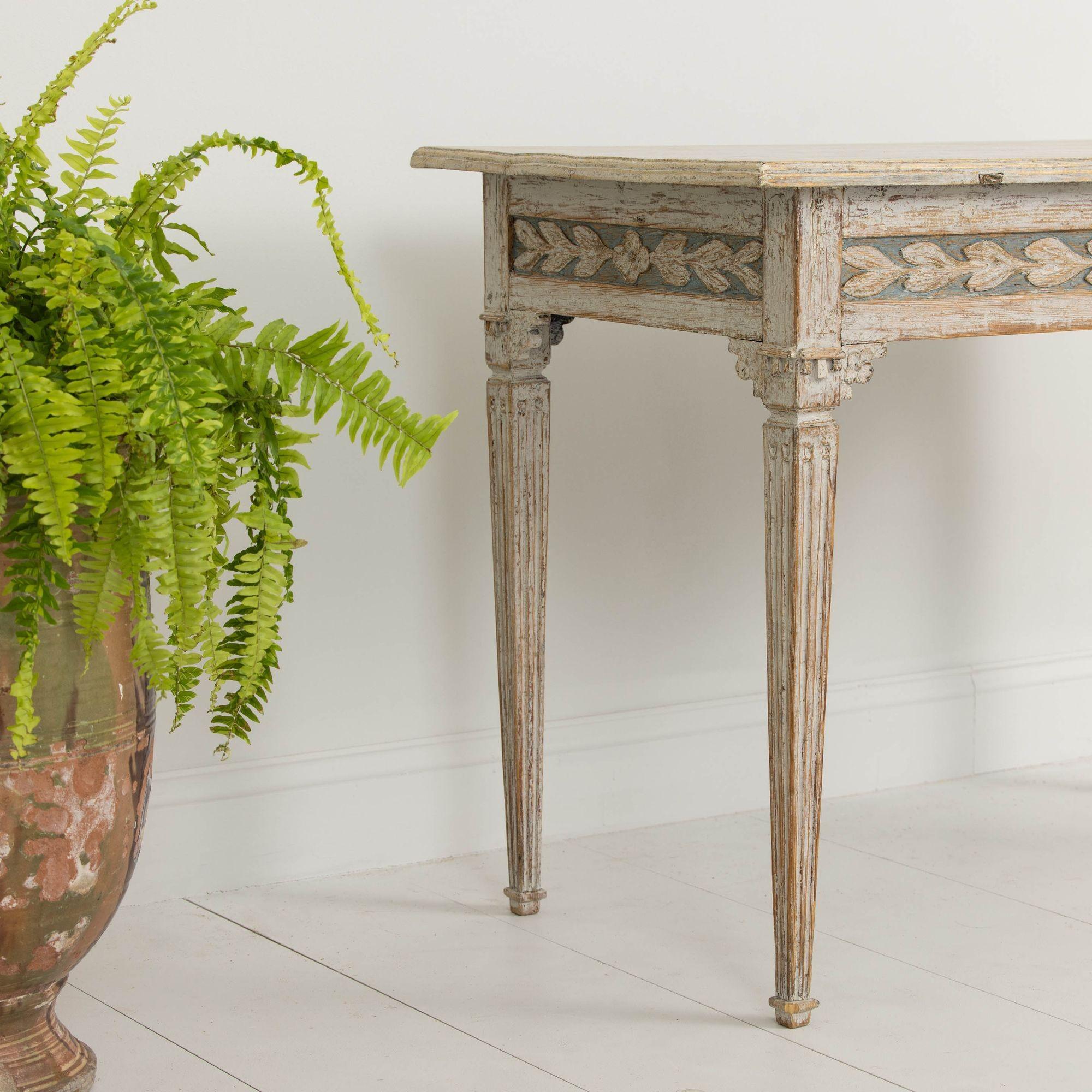 18th c. Swedish Gustavian Period Painted Console Table 8