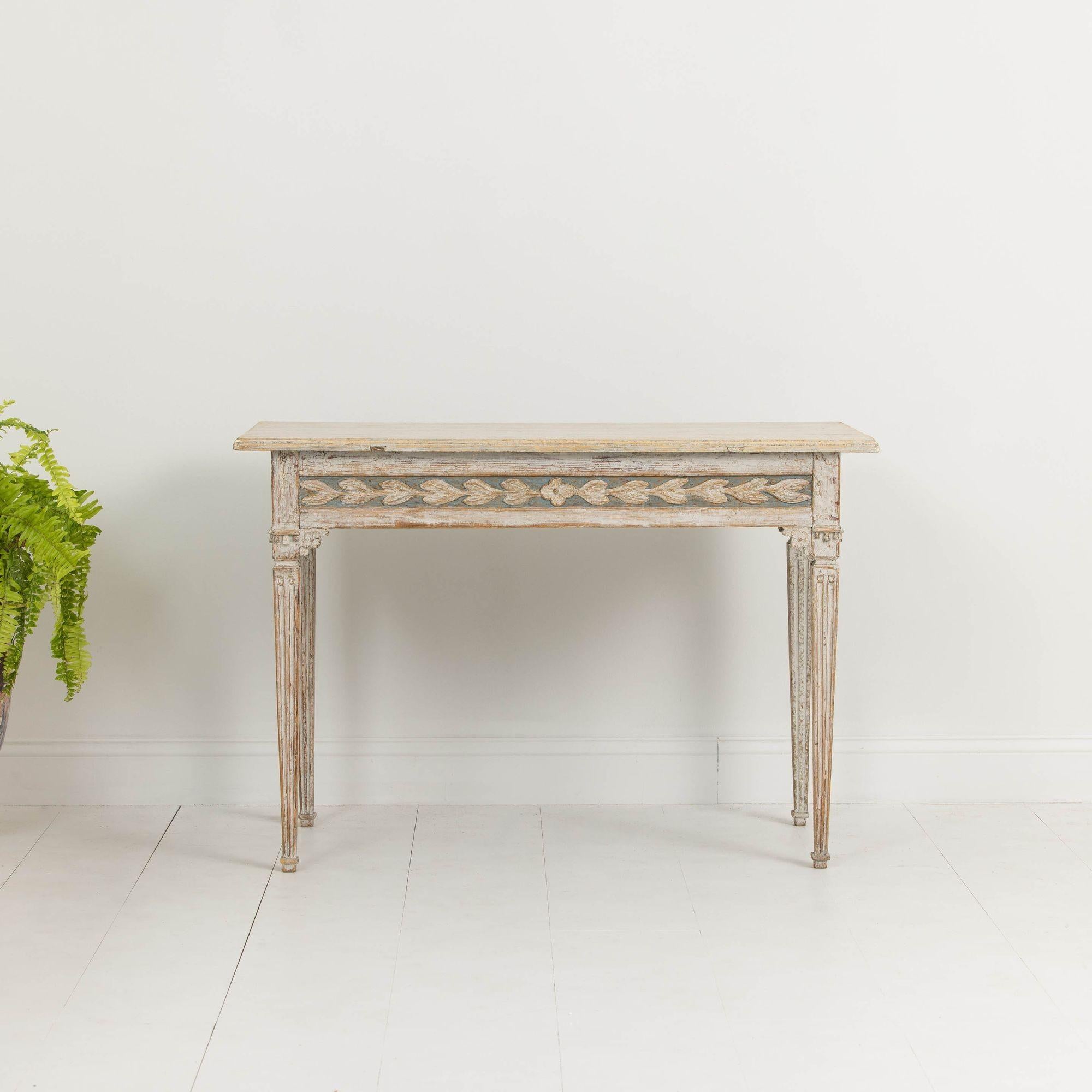 Hand-Painted 18th c. Swedish Gustavian Period Painted Console Table