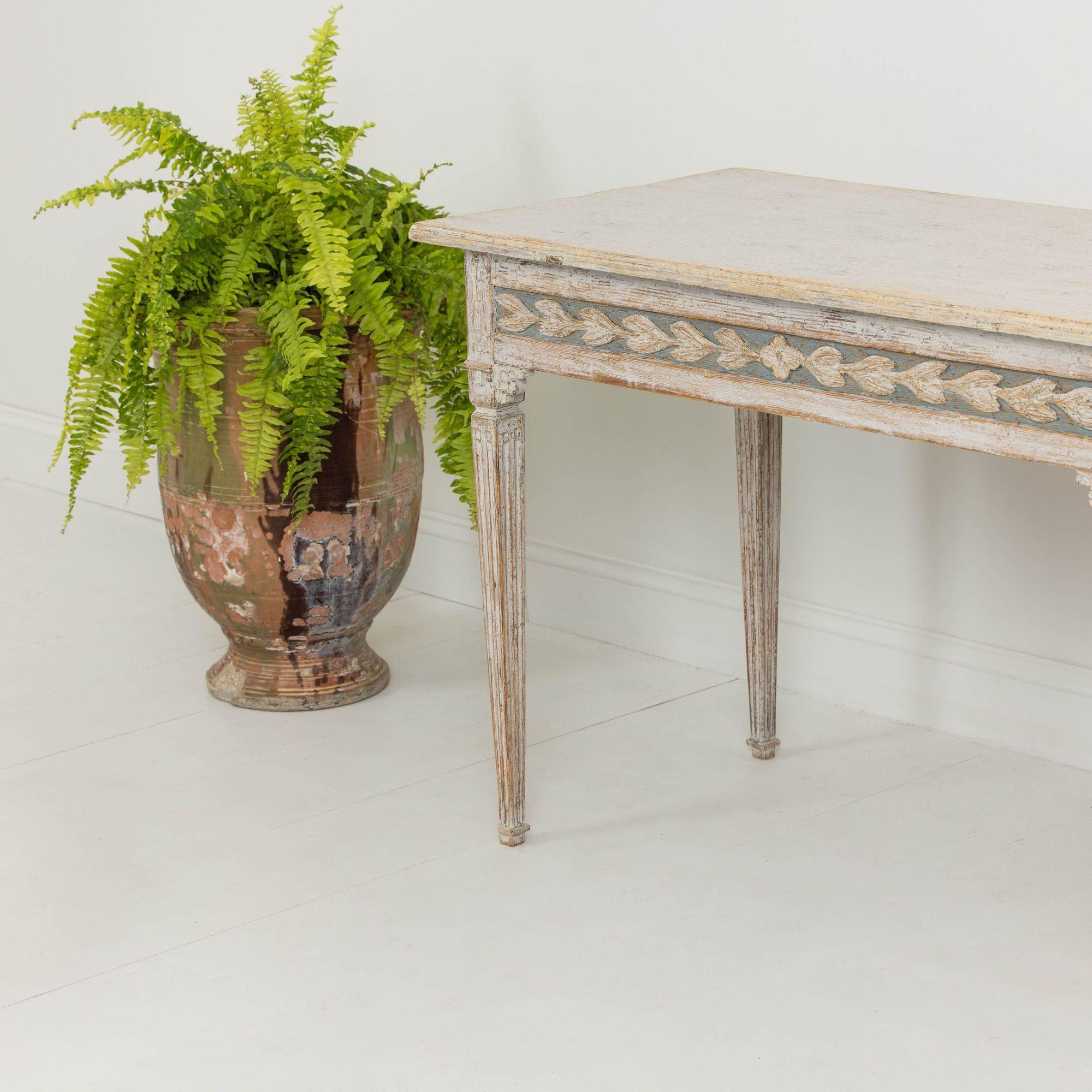 Wood 18th c. Swedish Gustavian Period Painted Console Table