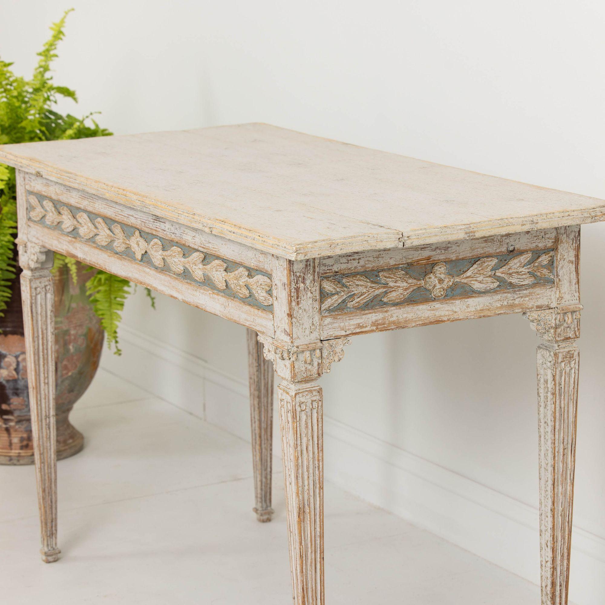 18th c. Swedish Gustavian Period Painted Console Table 2