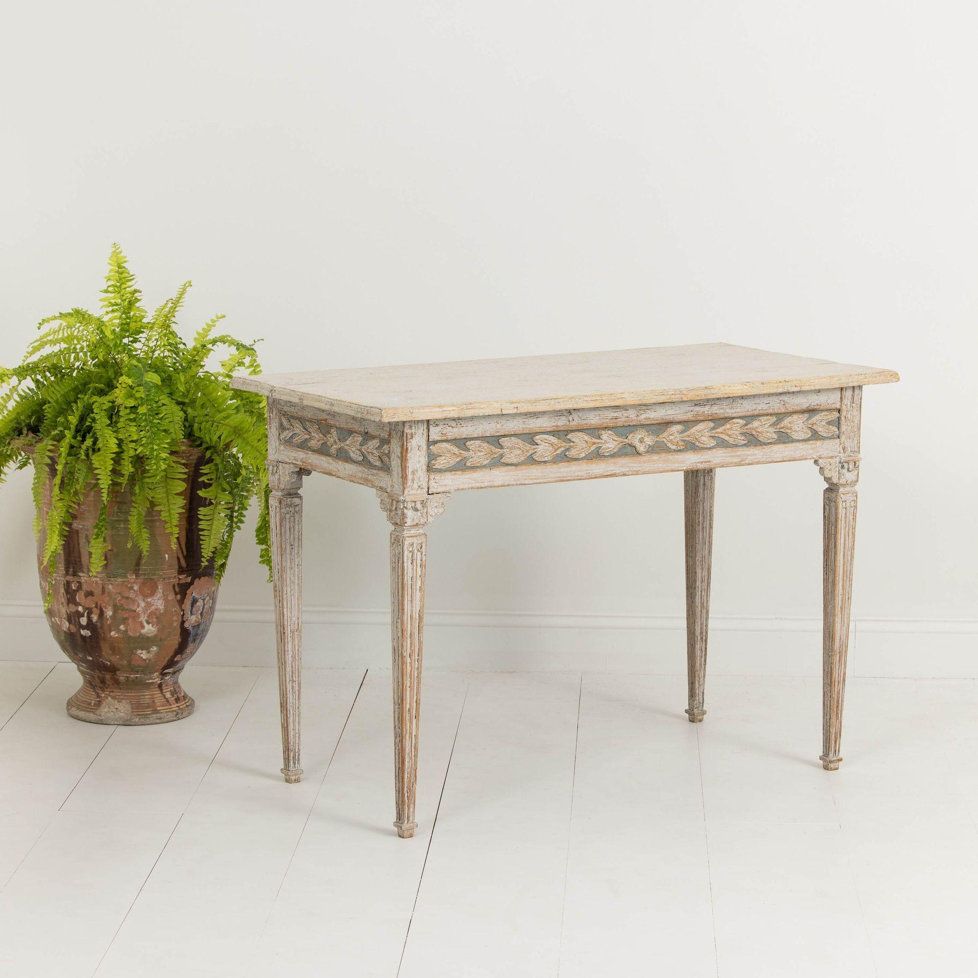 18th c. Swedish Gustavian Period Painted Console Table 3