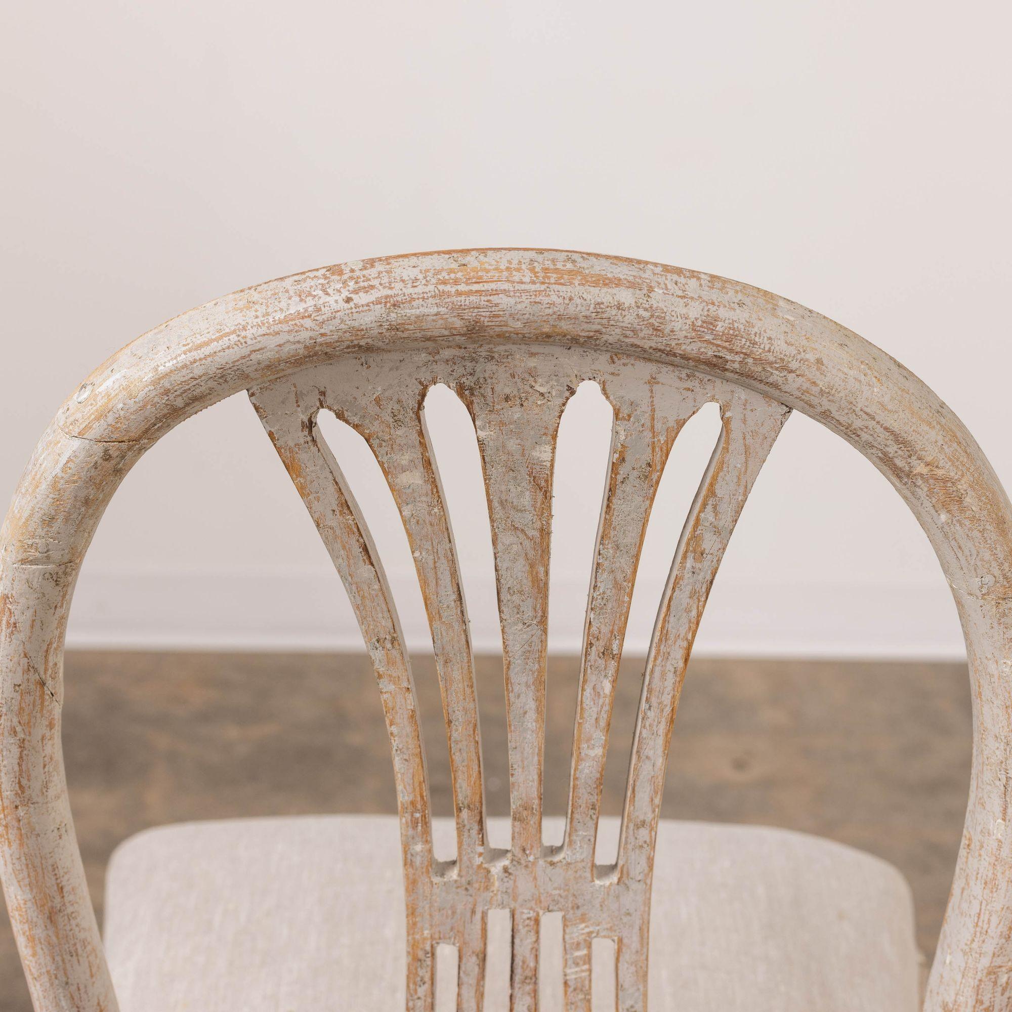 Set of Twelve 18th c. Swedish Gustavian Painted Oval Back Wheat Sheaf Chairs 13