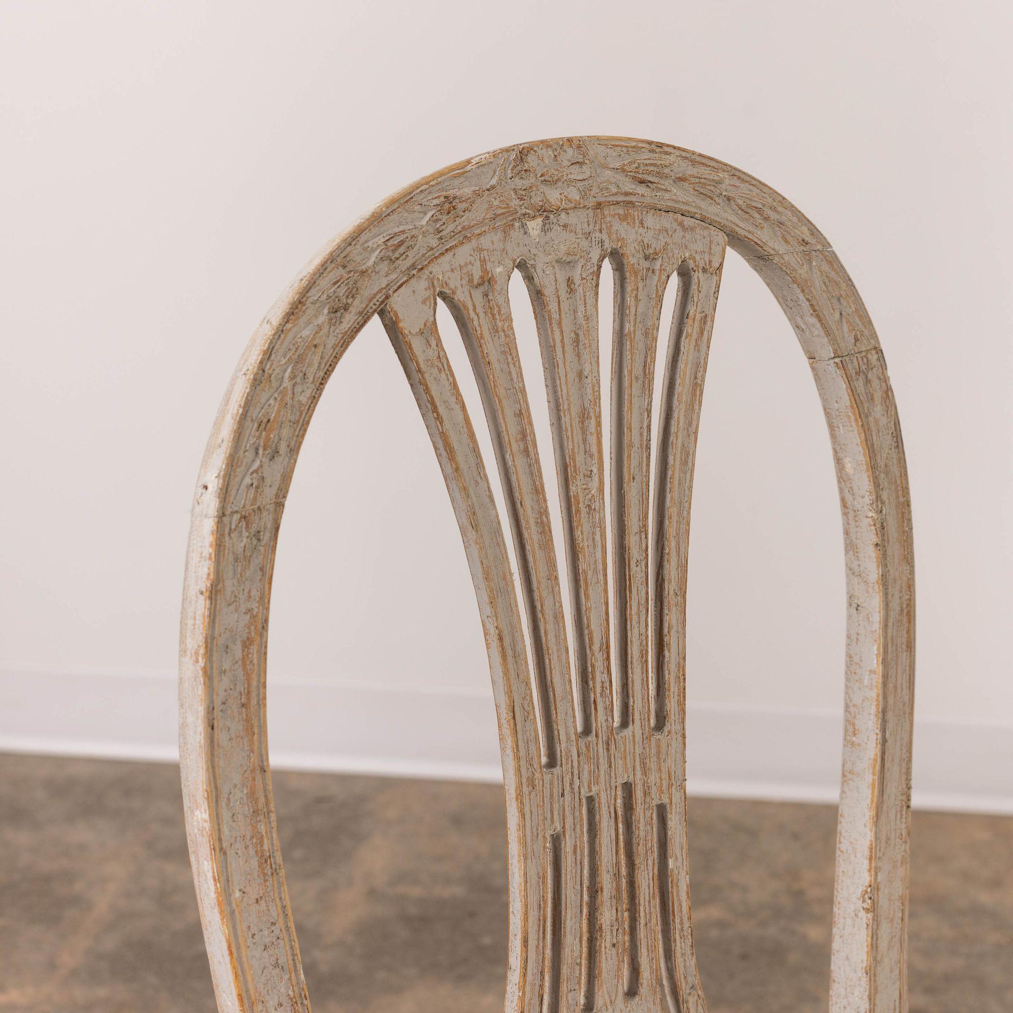 Wood Set of Twelve 18th c. Swedish Gustavian Painted Oval Back Wheat Sheaf Chairs