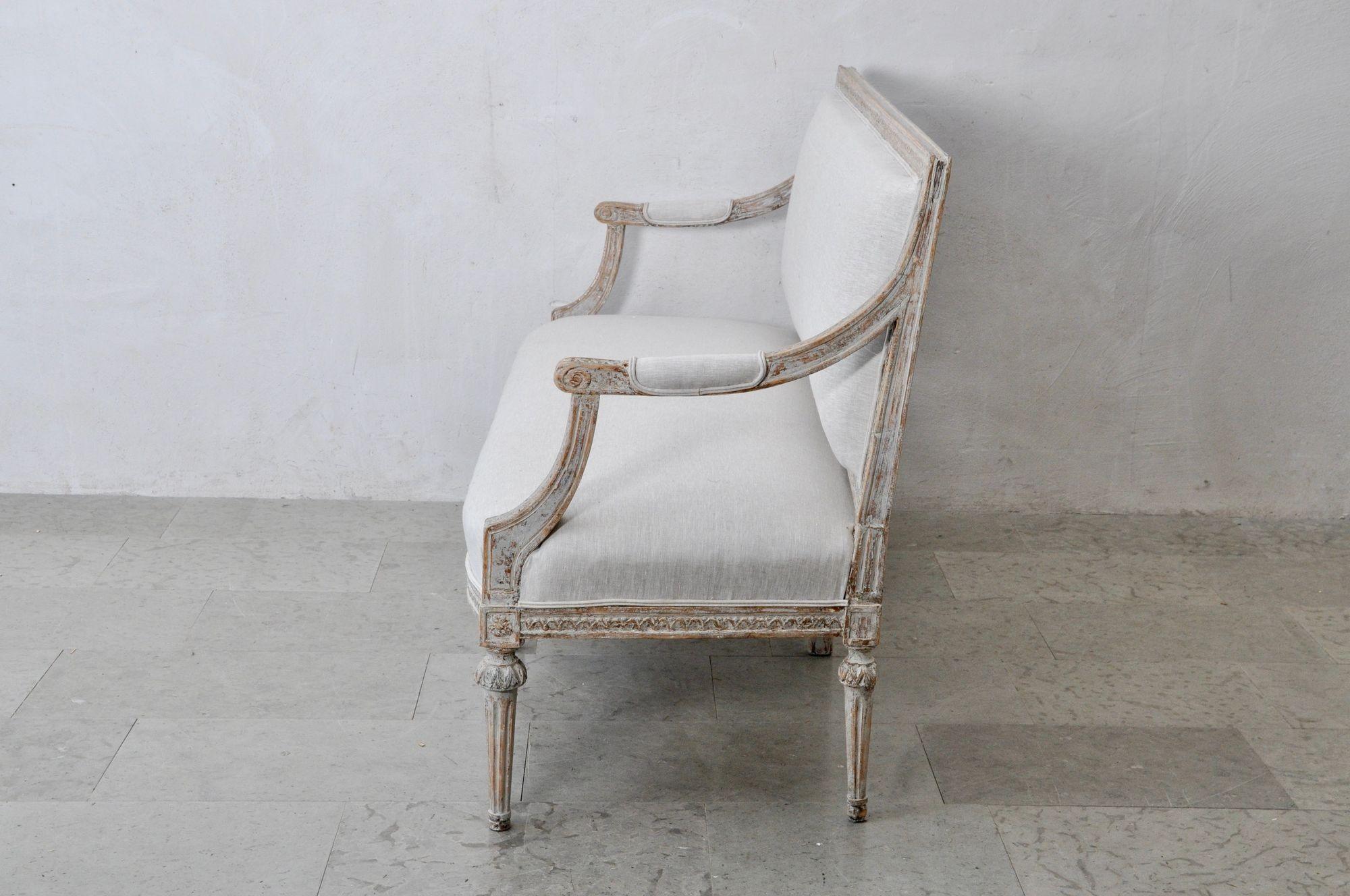 18th Century and Earlier 18th Century Swedish Gustavian Period Painted Settee
