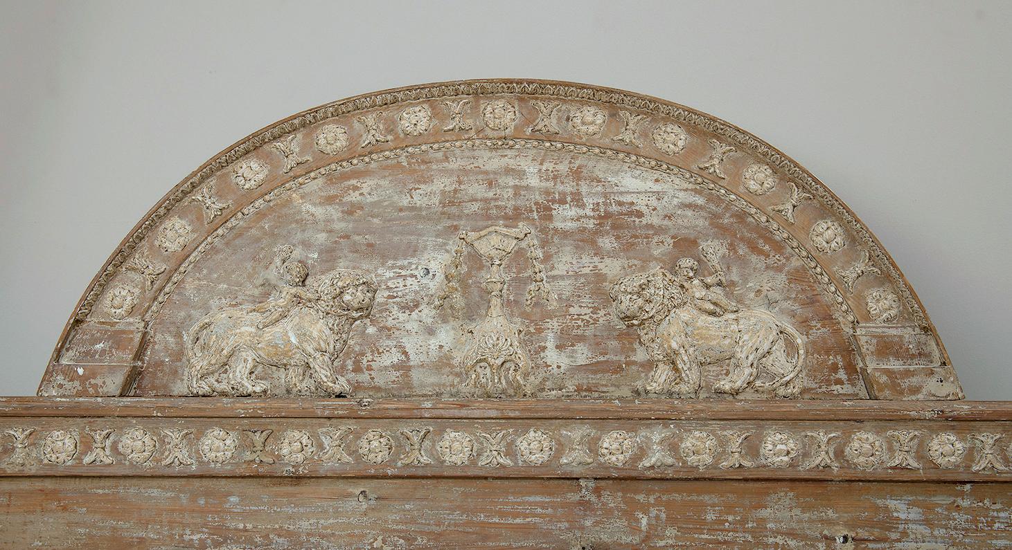 18th Century and Earlier 18th C. Swedish Gustavian Period Painted Sofa Bench from Stockholm, Sweden