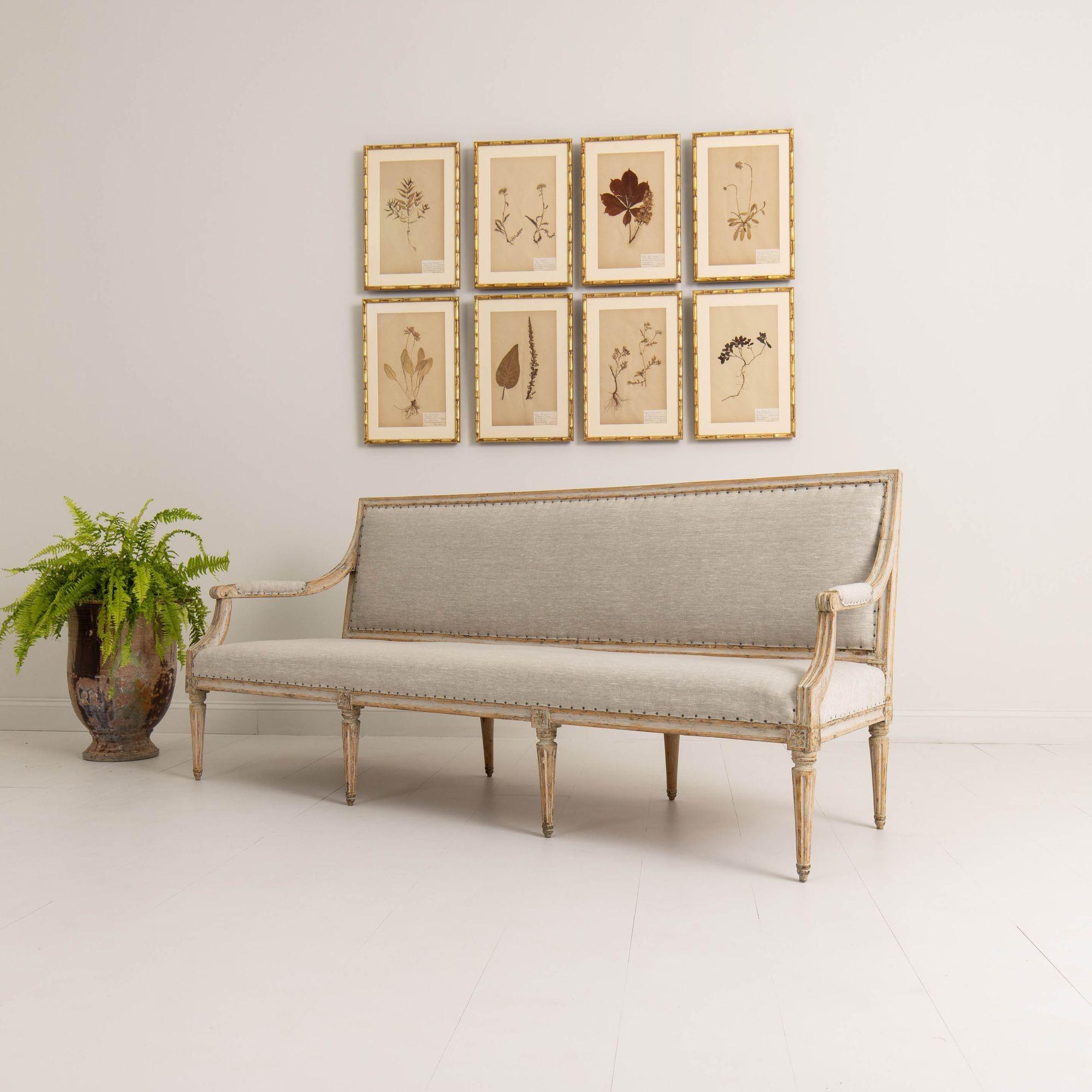 18th c. Swedish Gustavian Period Sofa in Original Paint By Johan Lindgren For Sale 8