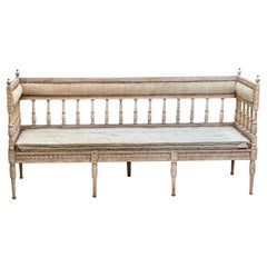 Sillón o banco sueco de estilo Gustaviano del s. XVIII c. 1790