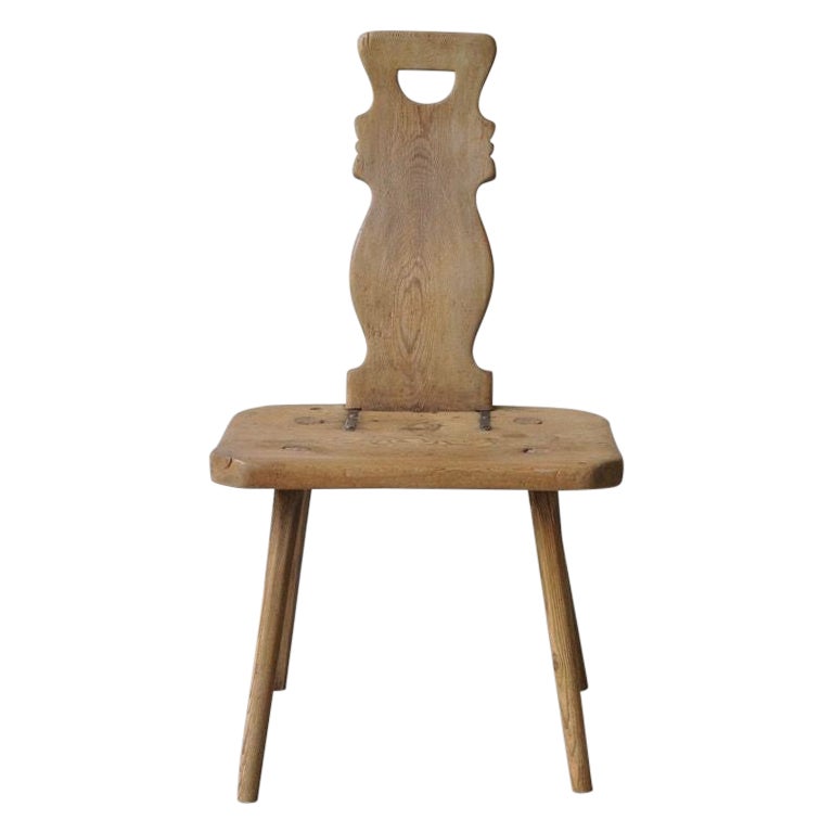 18th c. Swedish Primitive Chair with Provenance