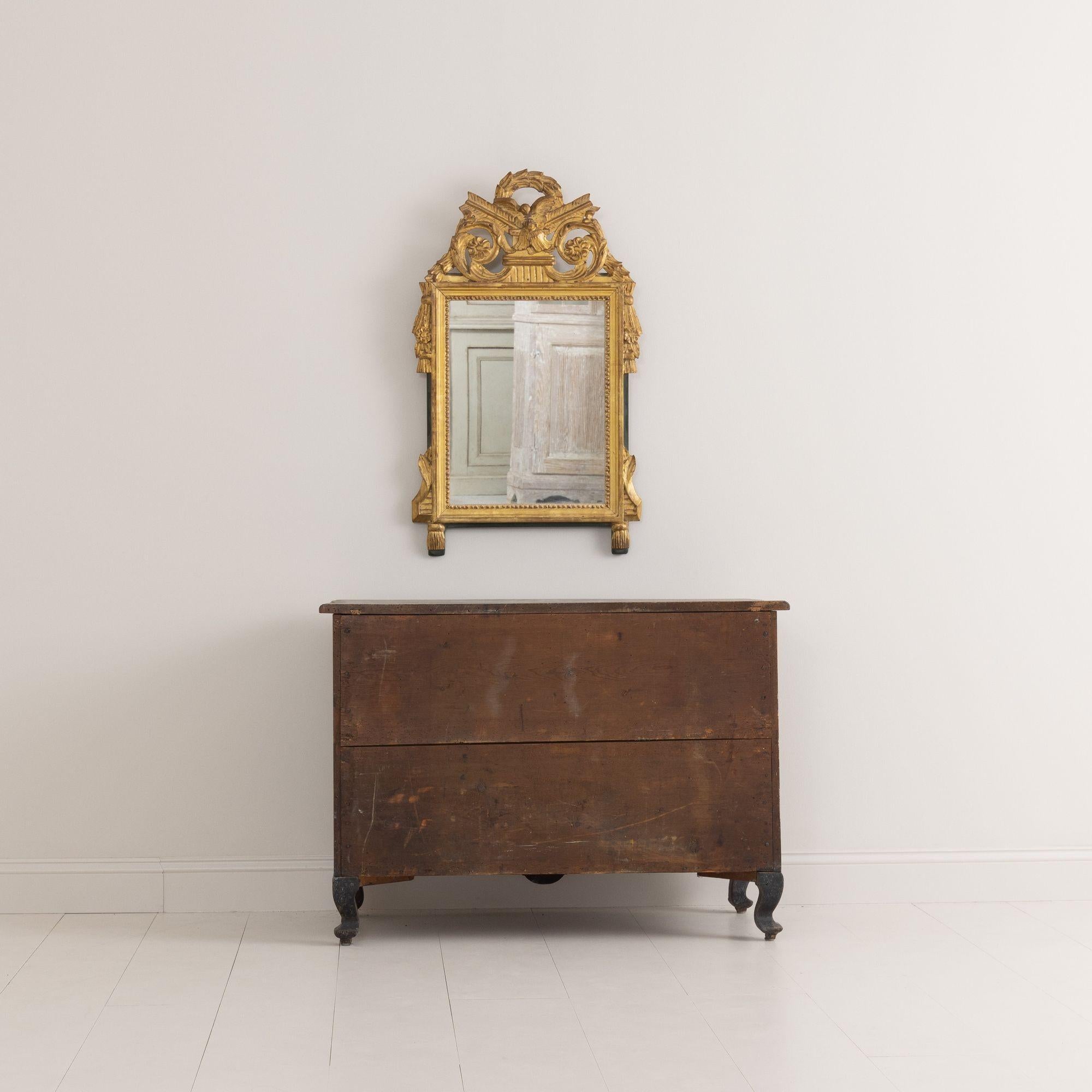 18th C. Swedish Rococo Period Black Painted Commode with Original Brass Hardware For Sale 13