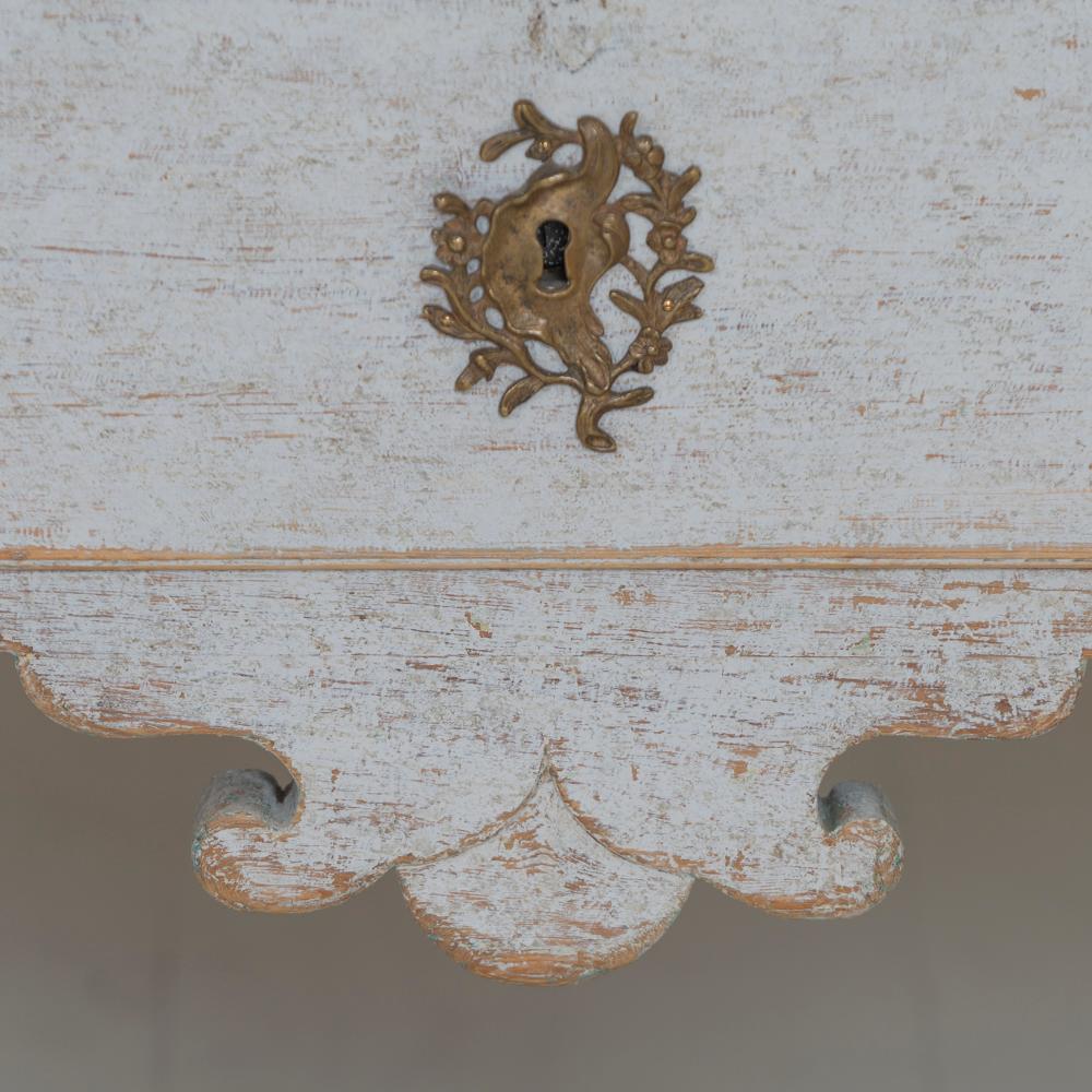 Paint 18th Century Swedish Rococo Period Linen Press Cabinet