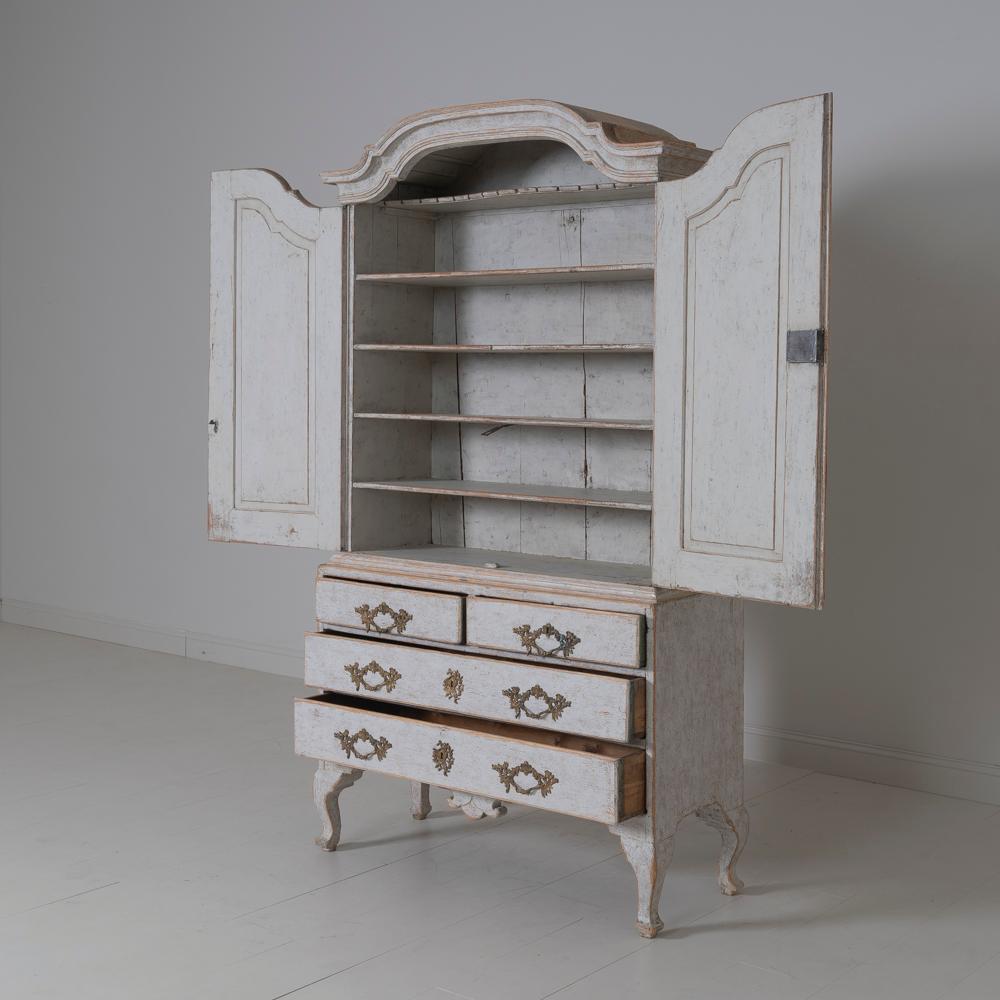 18th Century Swedish Rococo Period Linen Press Cabinet 2