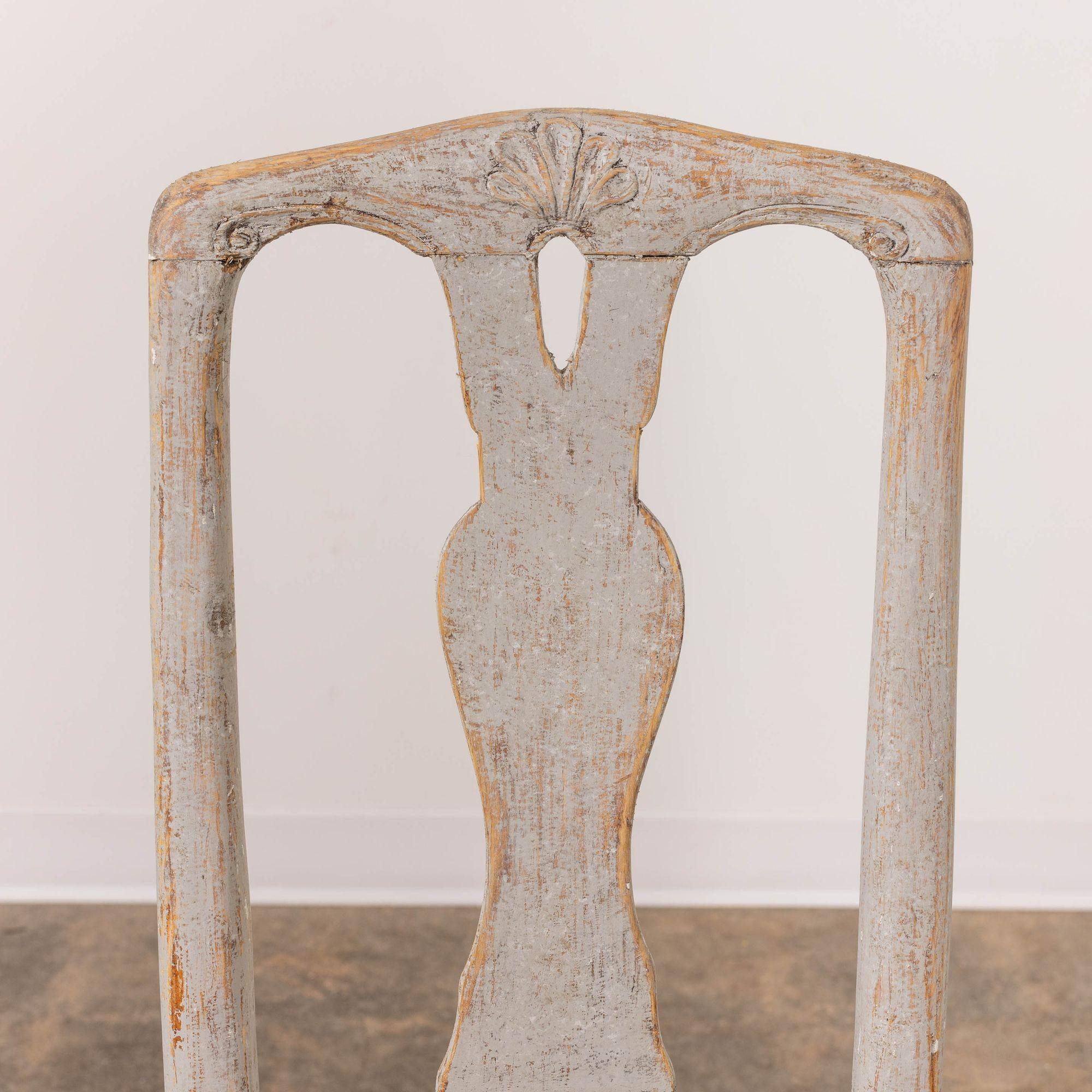 18th c. Swedish Rococo Period Painted Dining Chairs with Slip Seats 7
