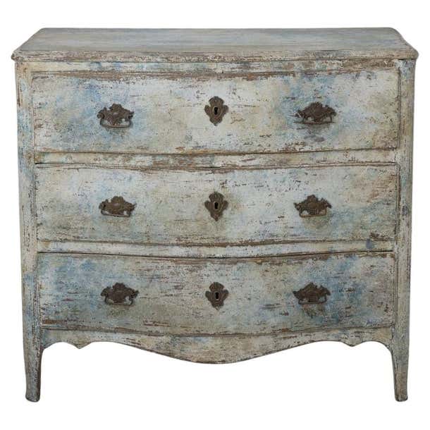 18th c. Swedish Rococo Period Serpentine Front Commode in Original ...