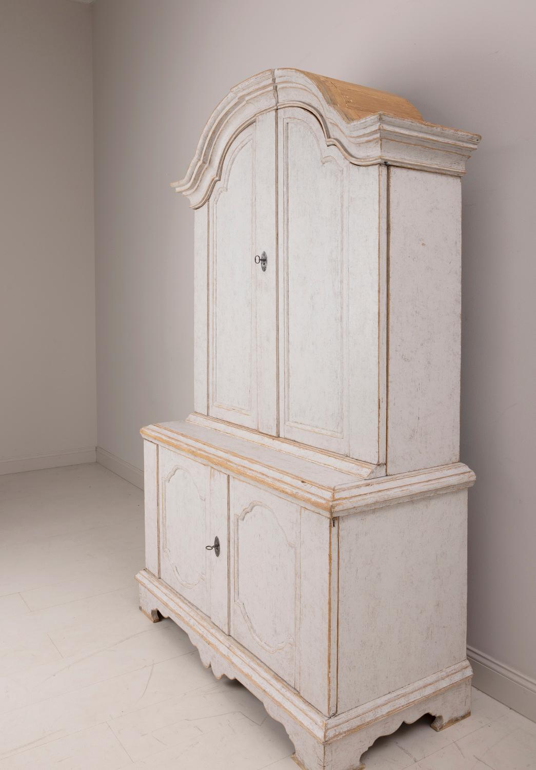 18th C. Swedish Rococo Period Painted Marriage Cabinet with Provenance 4