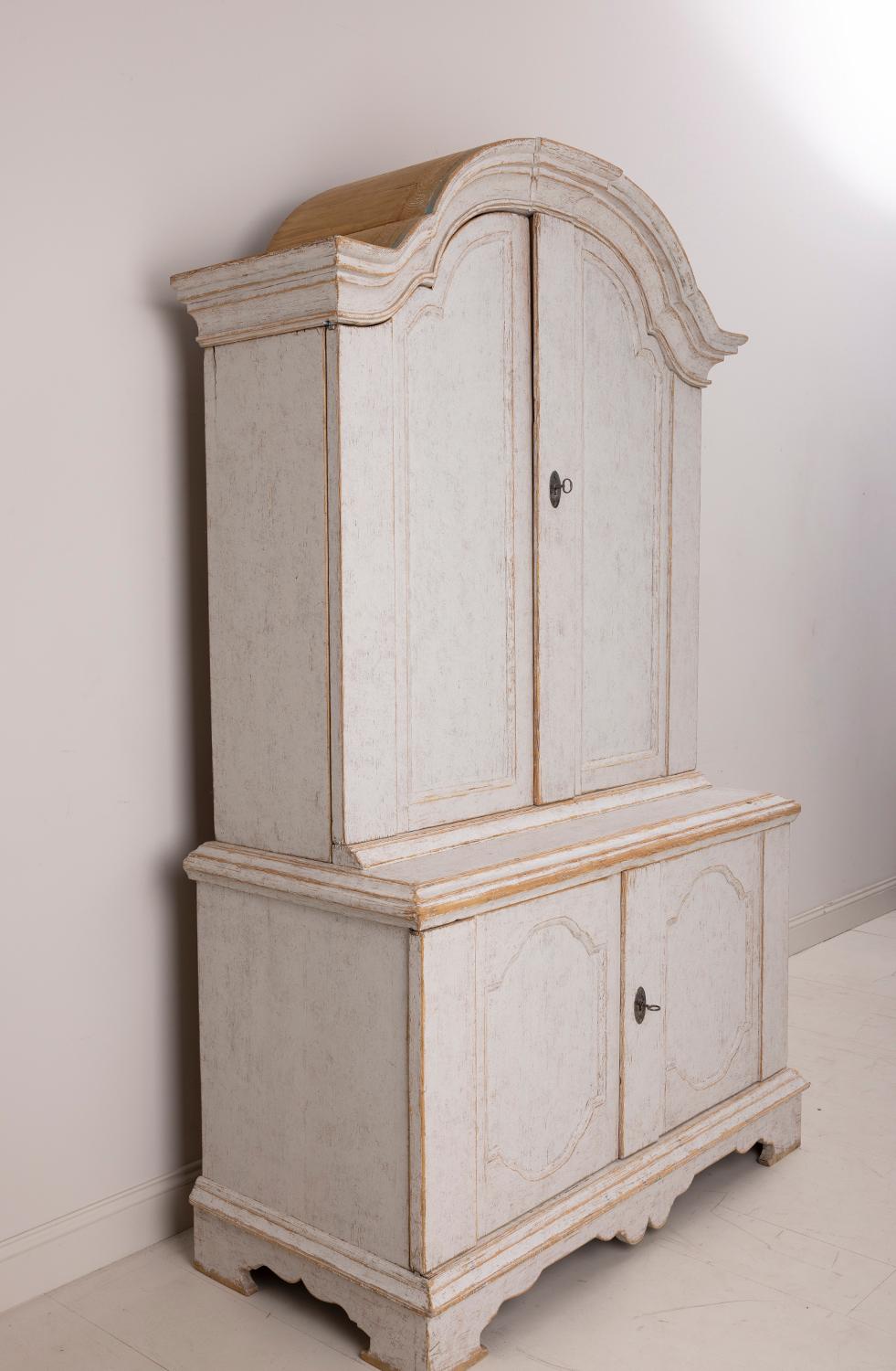 18th C. Swedish Rococo Period Painted Marriage Cabinet with Provenance 2