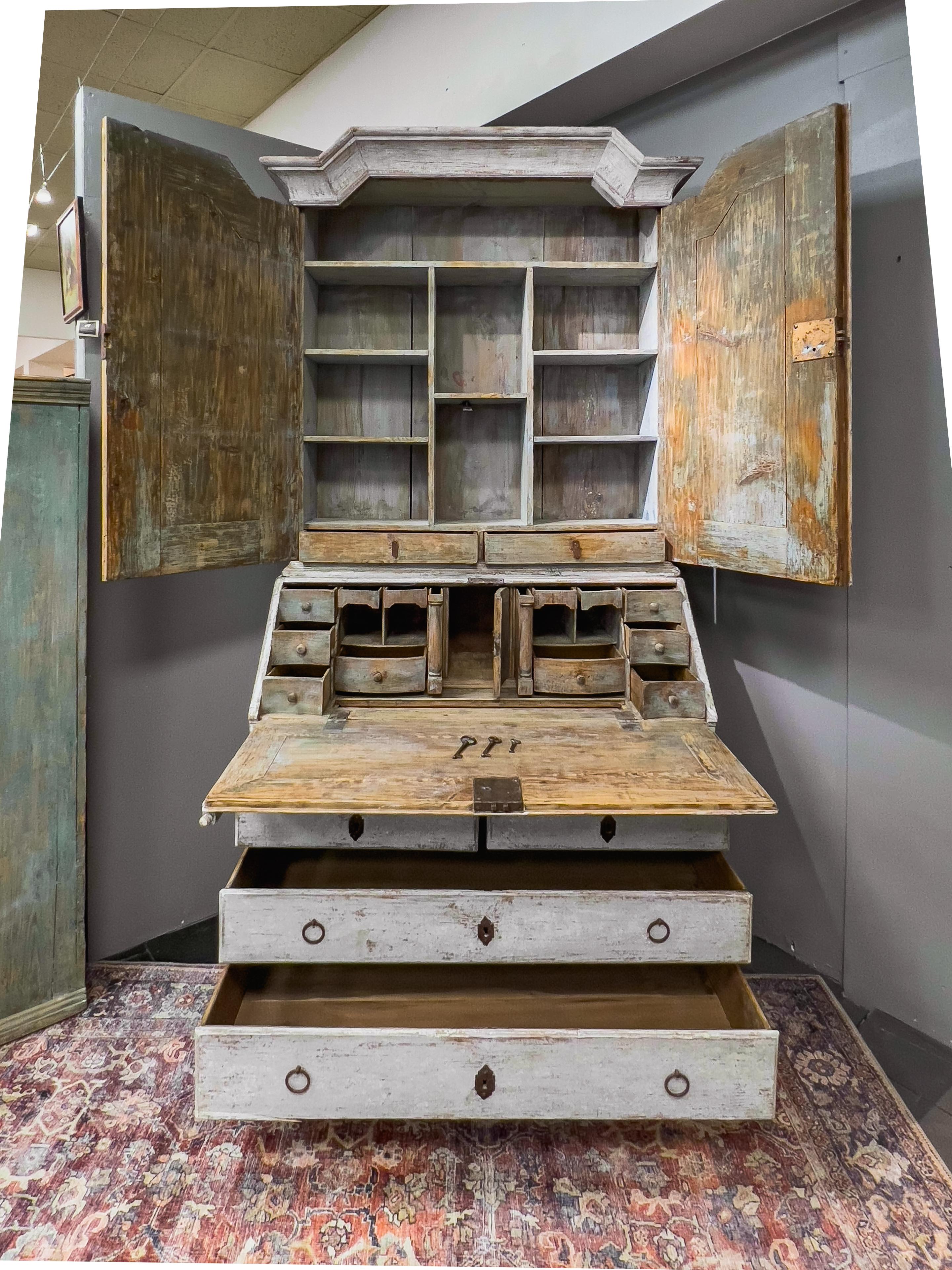 18th Century Swedish Secretary with Painted Finish 13