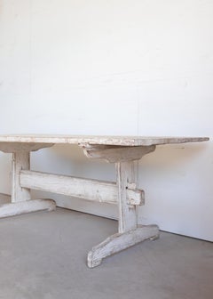 18th c. Swedish Stretcher Table Made from Nordic Pine