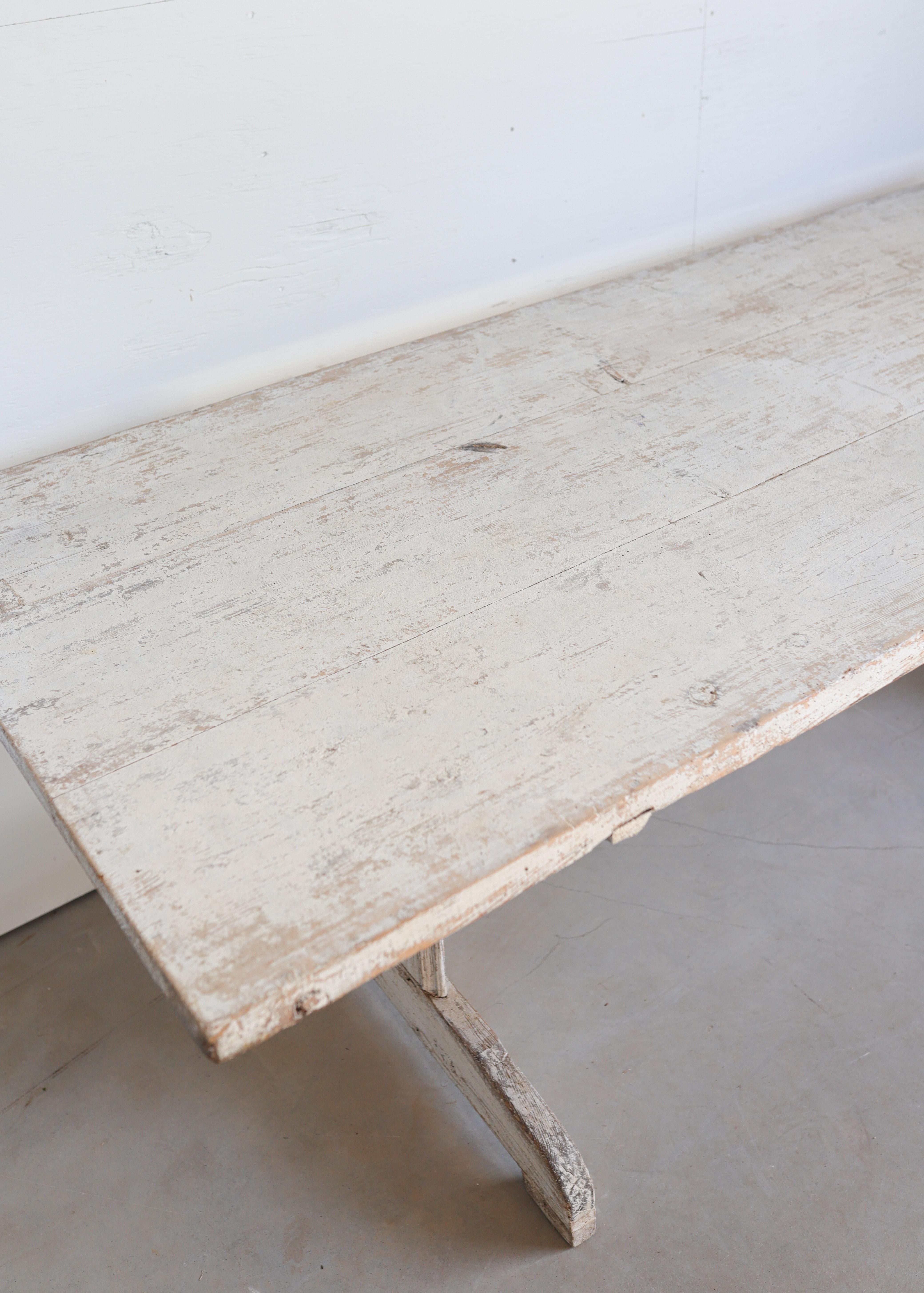 18th c. Swedish Stretcher Table Made from Nordic Pine For Sale 3