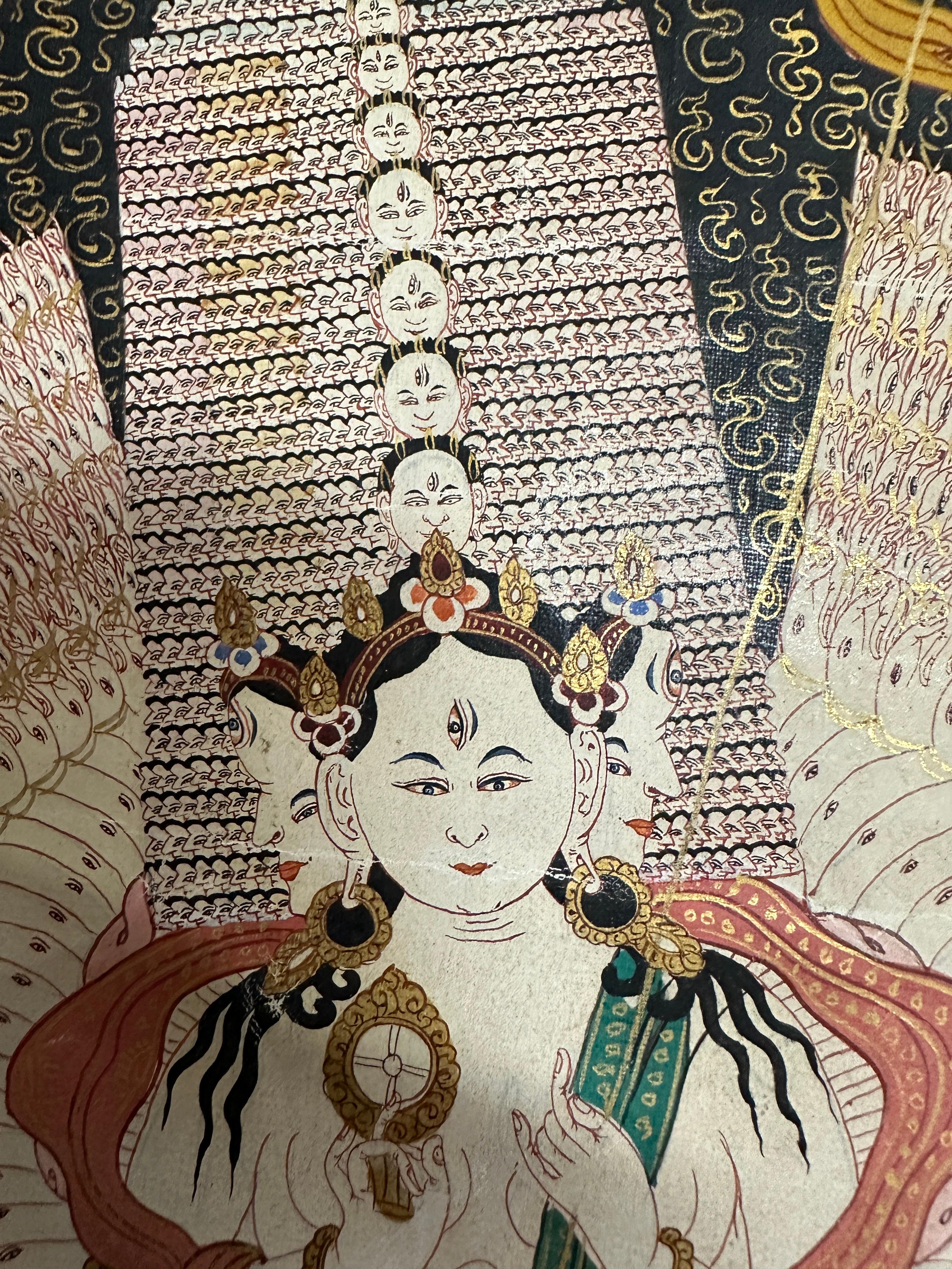 18th C Tibetan School Buddhist Painting of Sitatapatra For Sale 3