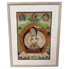 Antique 18th C Tibetan School Buddhist Painting of Sitatapatra