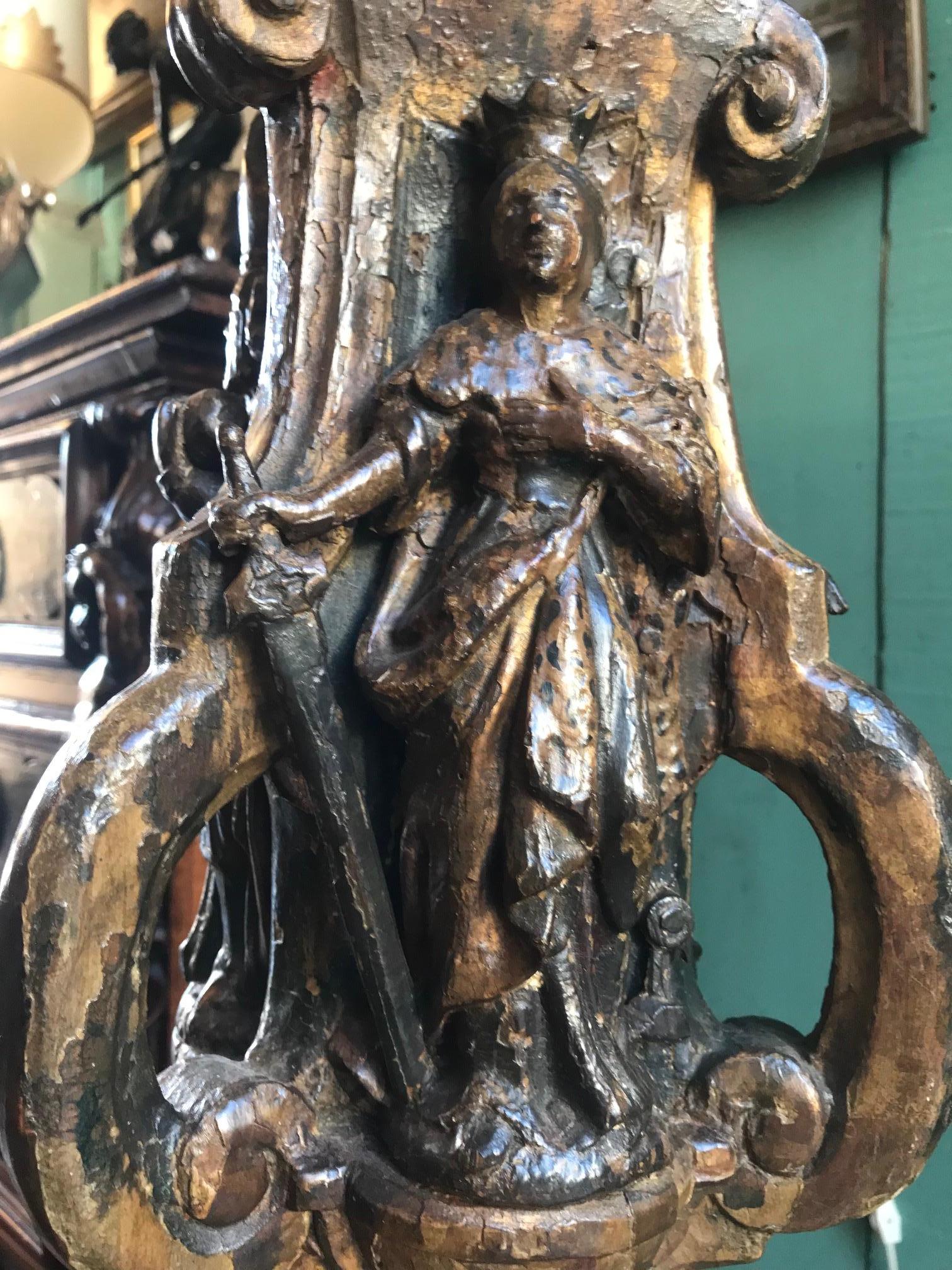 Lampadaire torchère vénitien sculpté en bois doré, pièce de collection LA en vente 1