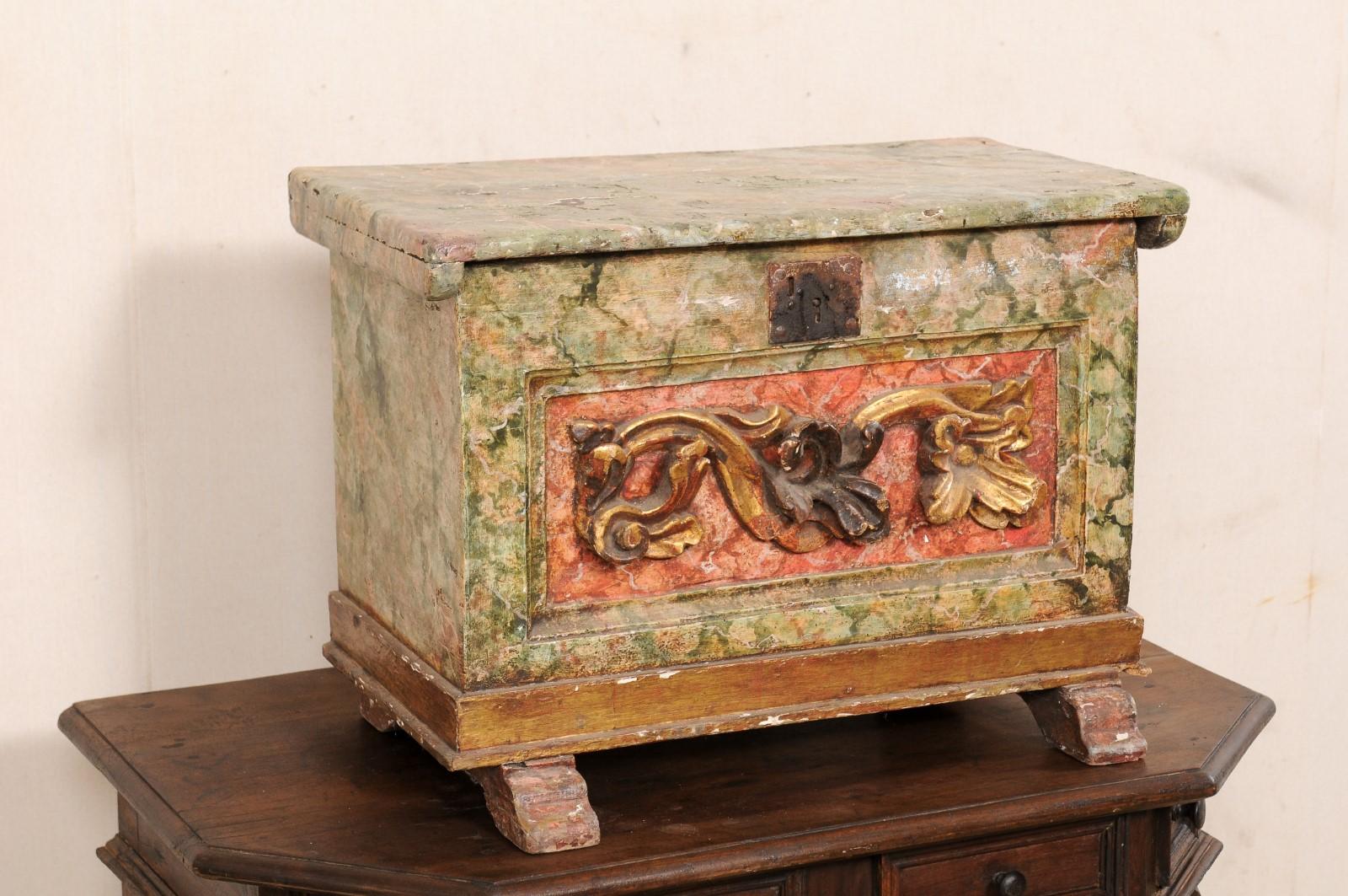 18th C. Venetian Italian Wood Box w/its Original Finish, 26.5