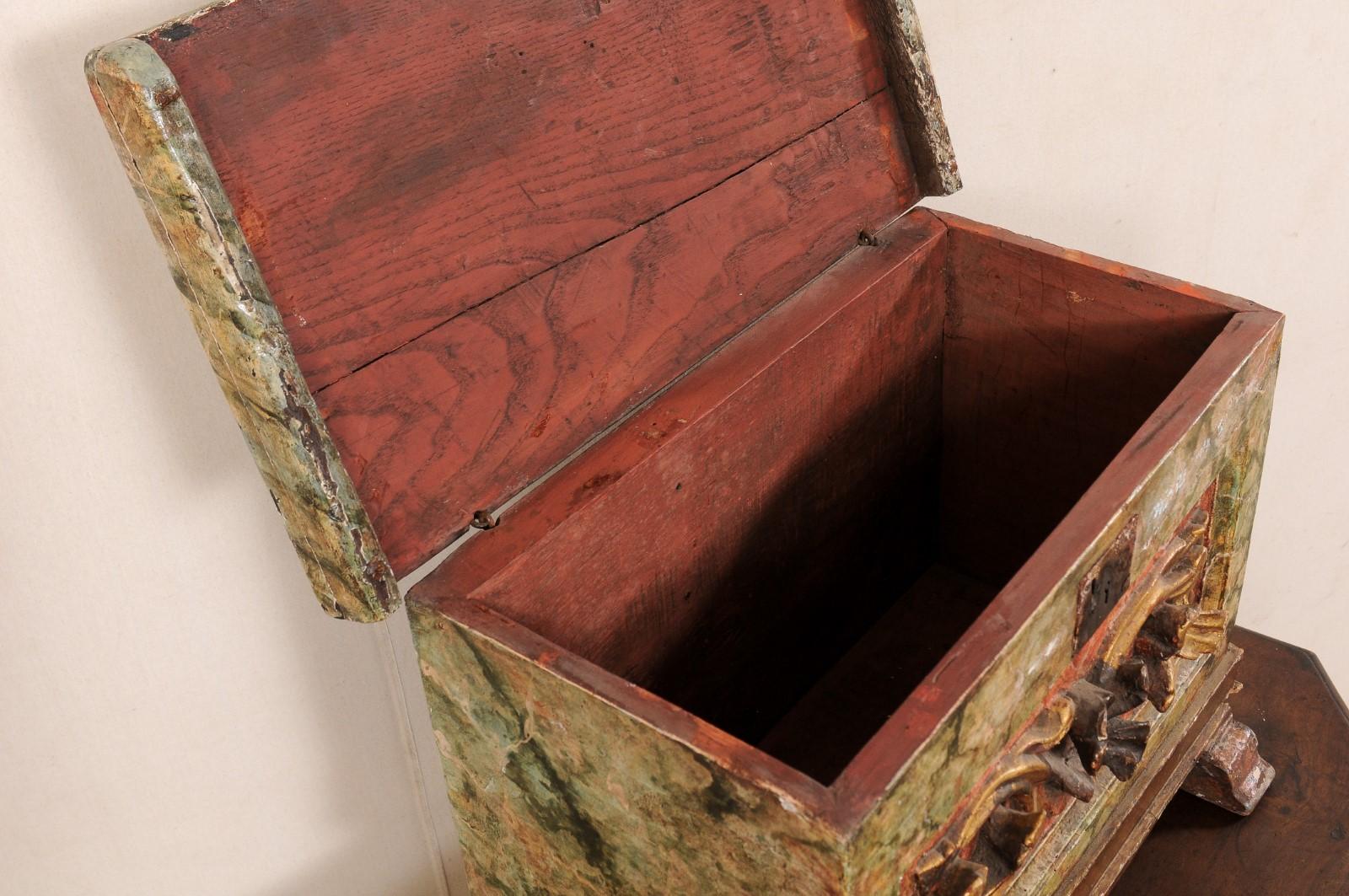18th C. Venetian Italian Wood Box w/its Original Finish, 26.5