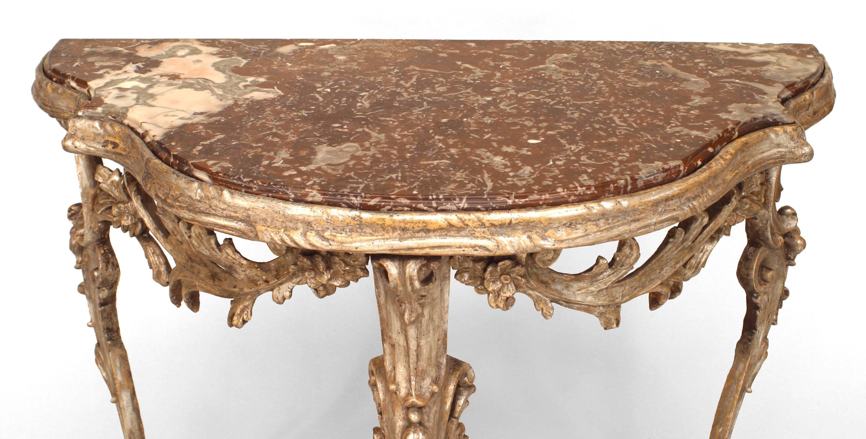 Italian Venetian Gilt Marble Console Table In Good Condition For Sale In New York, NY