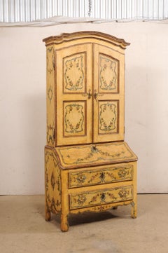 18th C. Venetian Secretary Hutch with a Beautiful Hand-Painted Finish