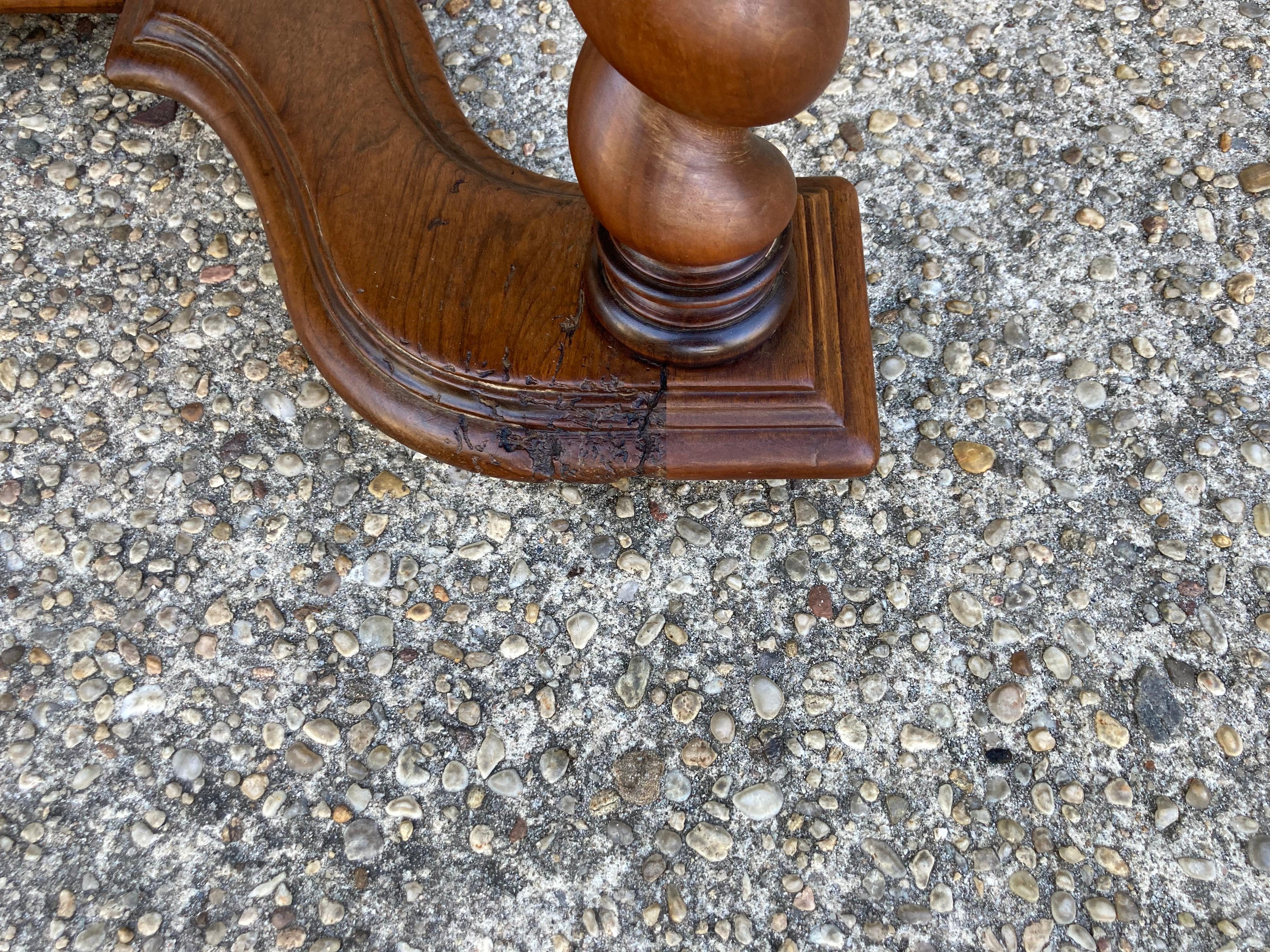 18th C. Walnut Table / Desk with Twisted Legs For Sale 3