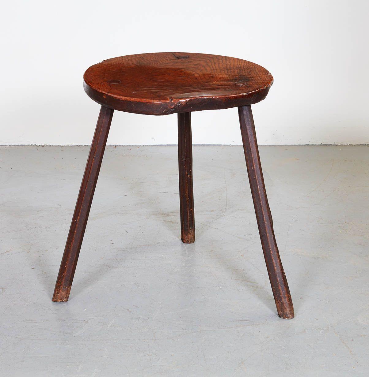 A desirable Welsh thick top cricket table having good nutty color and patina with 1