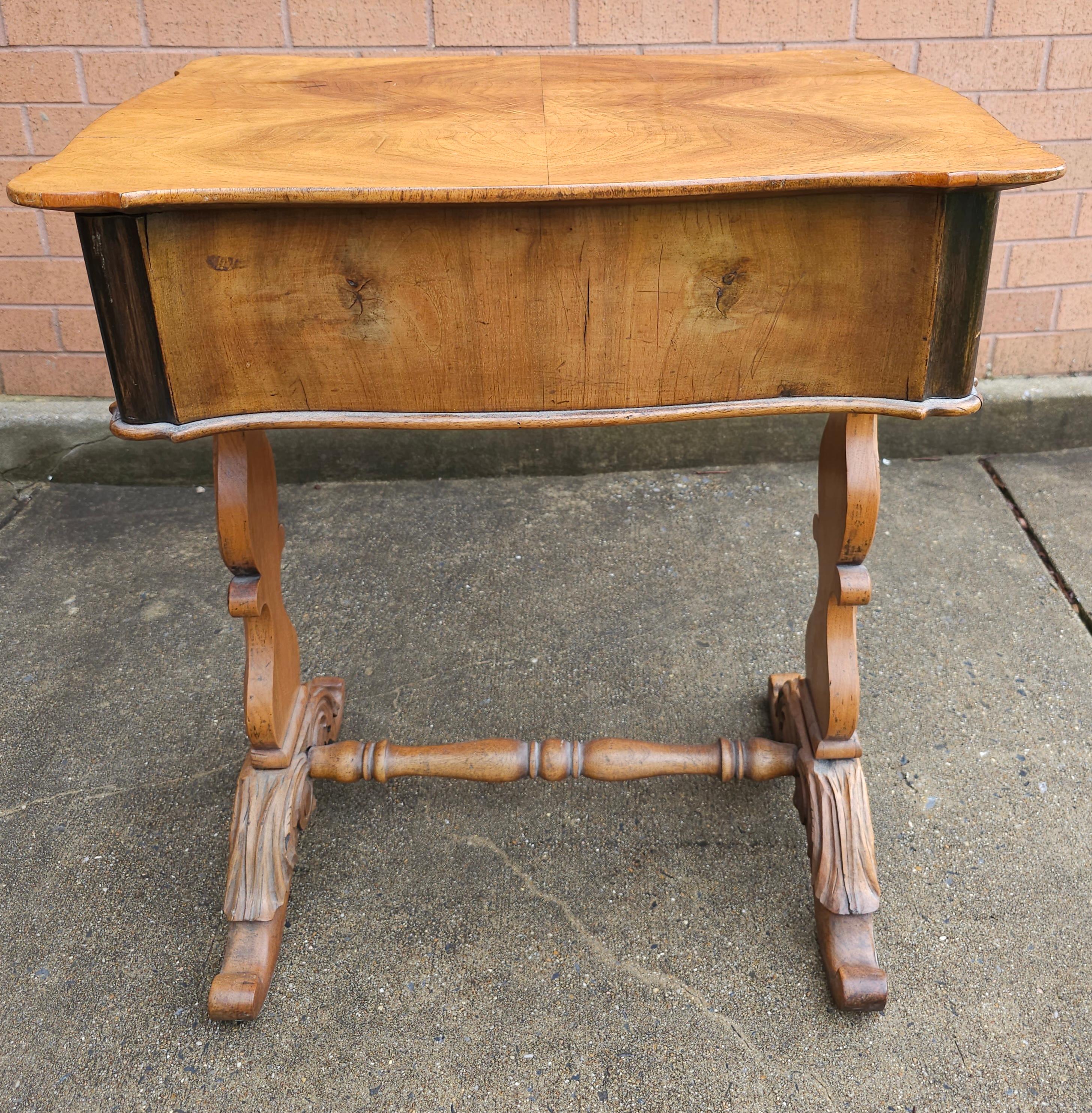 Late 18th Century William IV Style Refinished Mahogany Two Drawer Sewing Table or  Work Table.
Measures 25