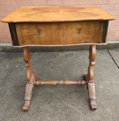 18th C. William IV Style Refinished Mahogany Two Drawer Sewing Table  Work Table