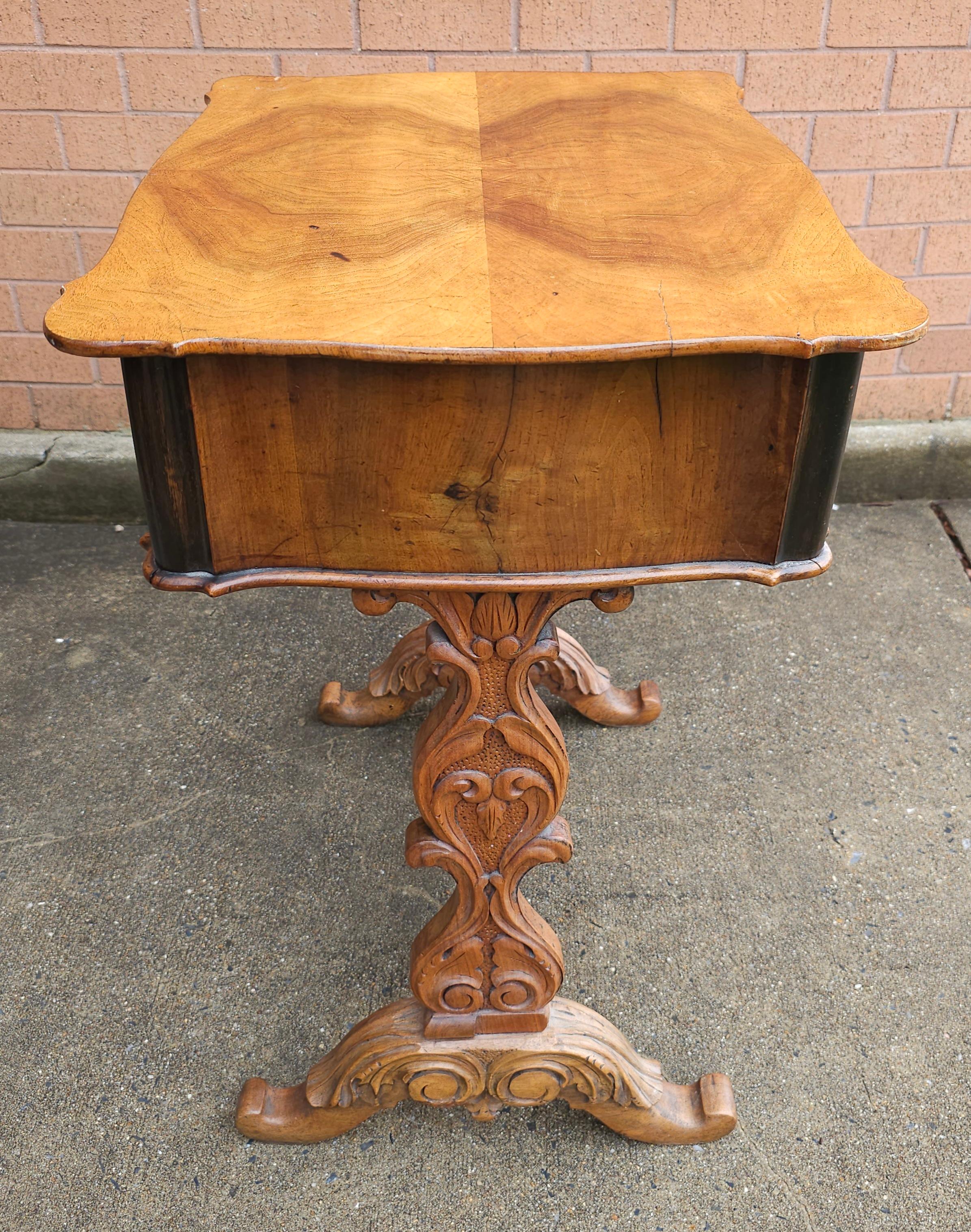 Other 18th C. William IV Style Refinished Mahogany Two Drawer Sewing Table  Work Table For Sale