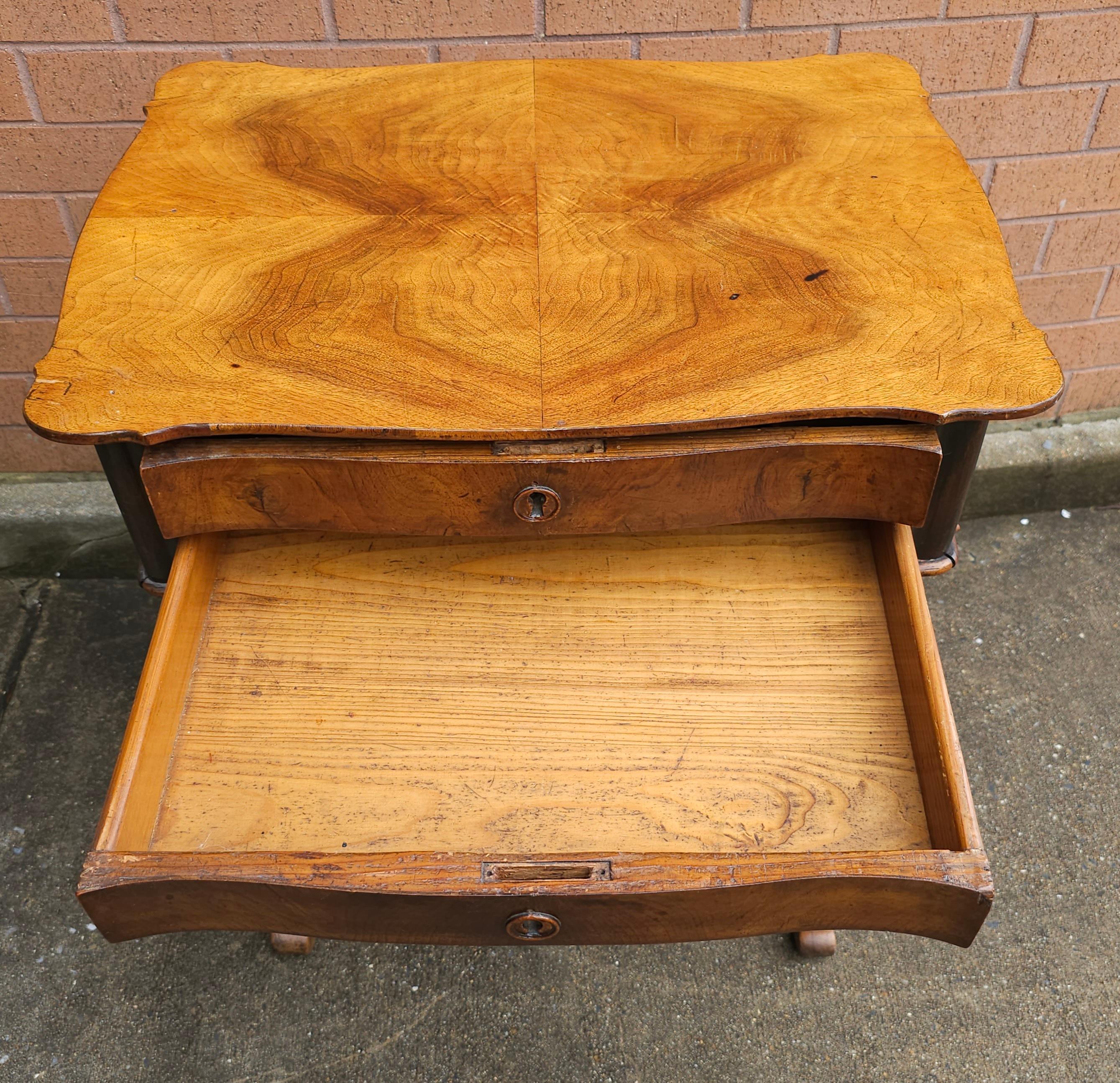 18th C. William IV Style Refinished Mahogany Two Drawer Sewing Table  Work Table For Sale 4