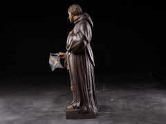 18th C Wooden Sculpture of Francis of Paola