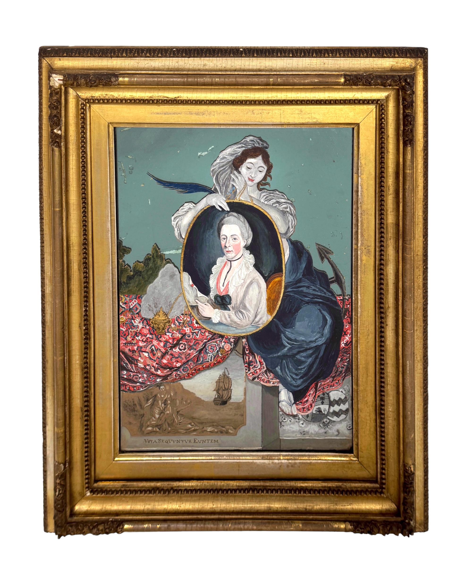 Siglo XVIII Pintura de China Trade sobre espejo Retrato de Catharina van Braam Houckgeest en venta 5
