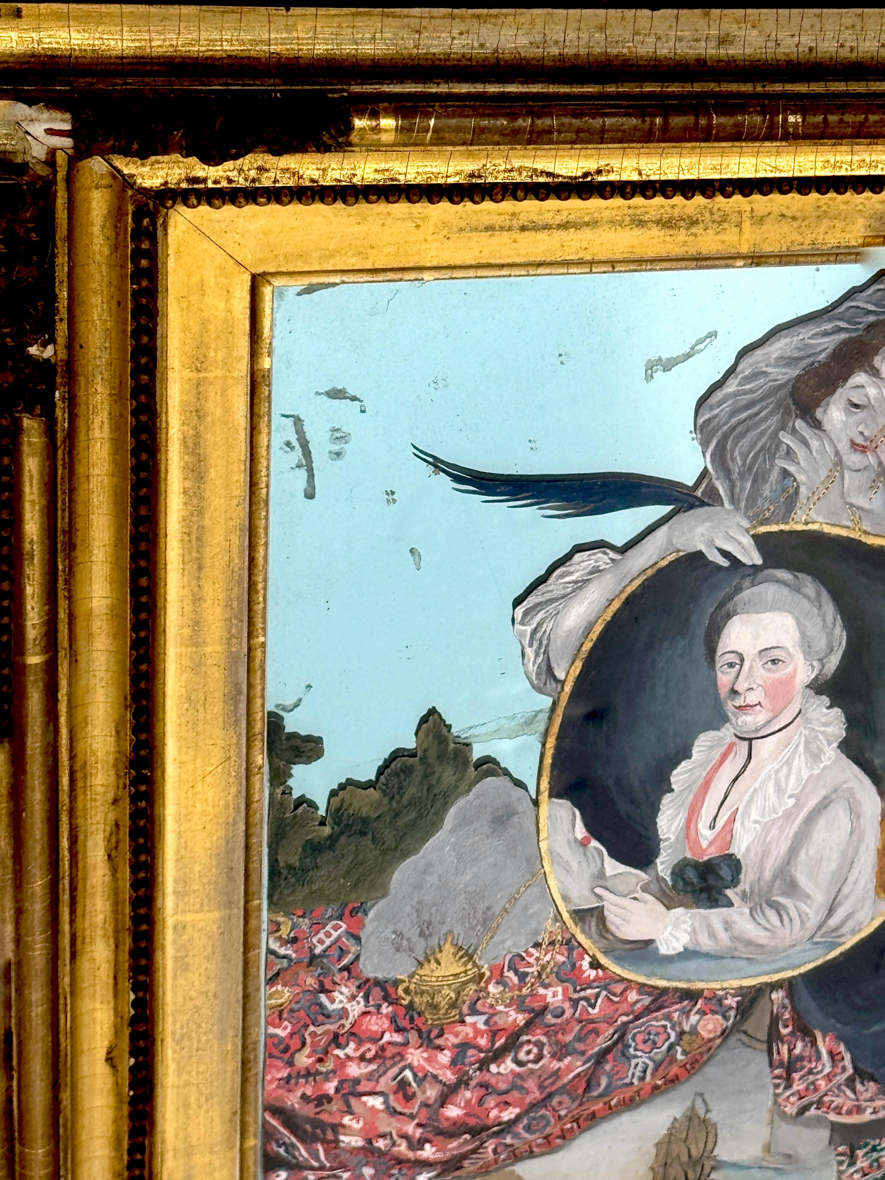 Siglo XVIII Pintura de China Trade sobre espejo Retrato de Catharina van Braam Houckgeest Exportación china en venta